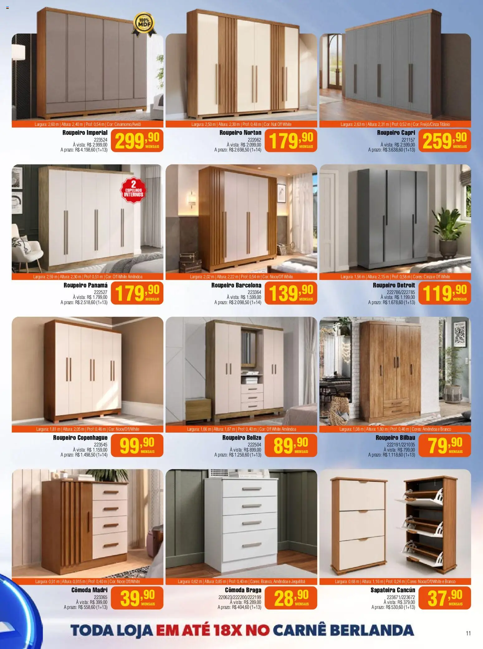 Berlanda Folheto - válido de 01/09/2026 | Página: 11 | Produtos: Sapateira, Cômoda, Carne