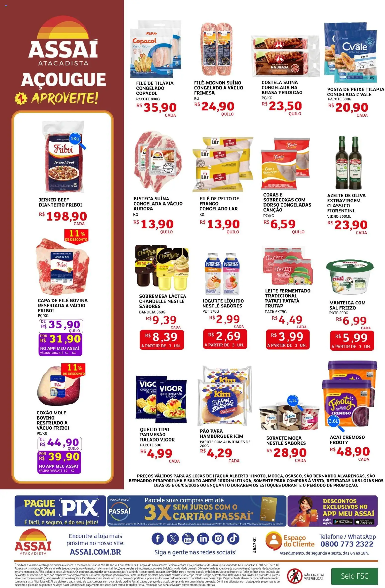 Assaí Atacadista Folheto - válido de 05.05.2026 | Página: 2 | Produtos: Pneus, Peixe, Bandeja, Leite fermentado