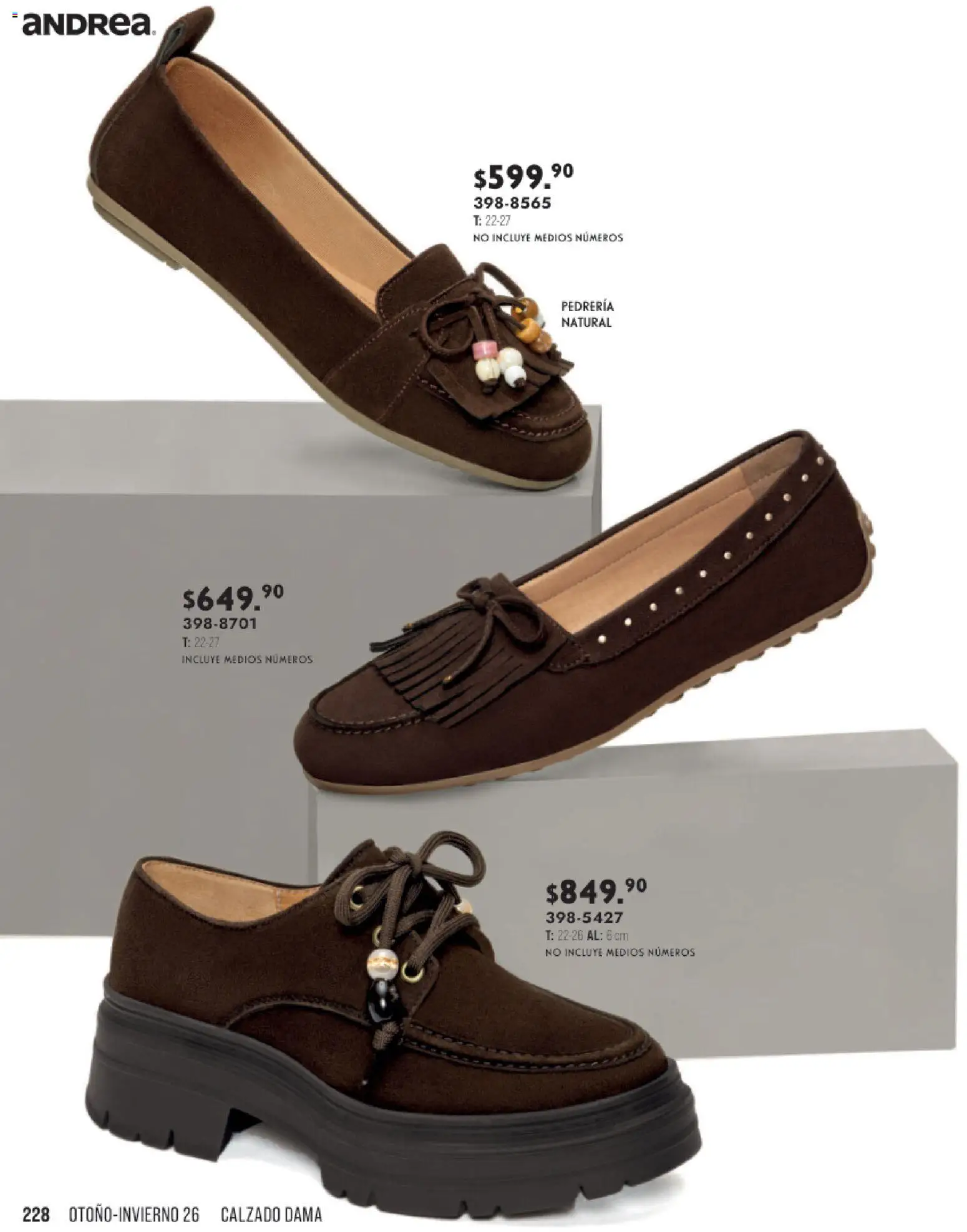 Nuevas ofertas de Andrea válidas en toda la República Mexicana desde el 23/08/2026. ¡Encuentra las mejores ofertas en Andrea catálogo Otoño Invierno! | Página: 228