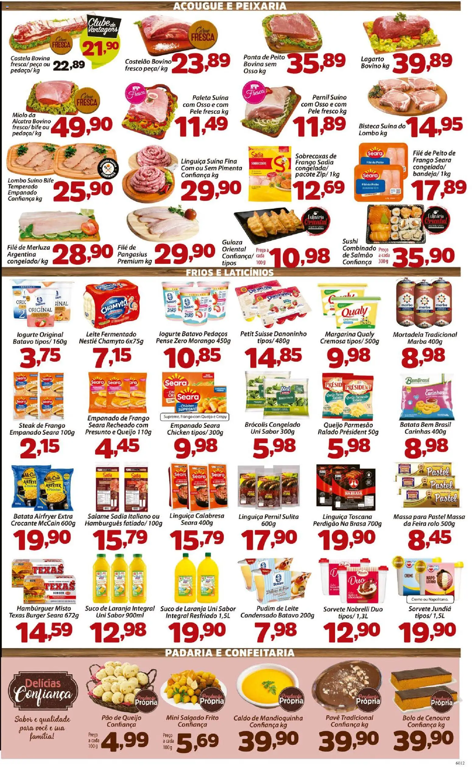 Confiança Folheto - válido de 22.05.2026 | Página: 3 | Produtos: Mandioquinha, Alcatra, Mortadela, Leite fermentado