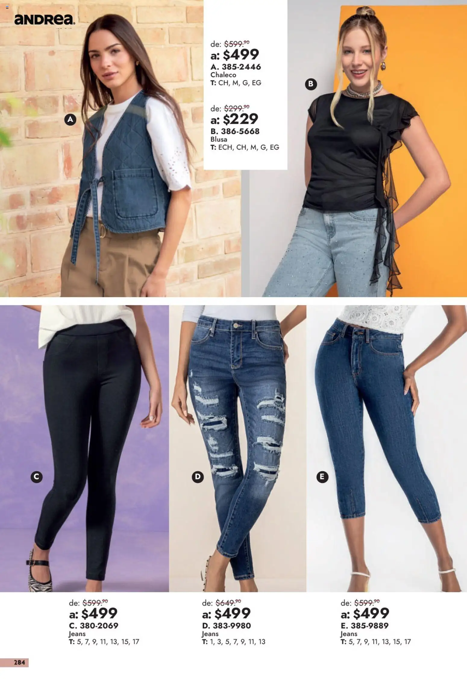 Nuevas ofertas de Andrea válidas en toda la República Mexicana desde el 13/09/2026. ¡Encuentra las mejores ofertas en Andrea catálogo Outlet! | Página: 284 | Productos: Blusa, Chaleco