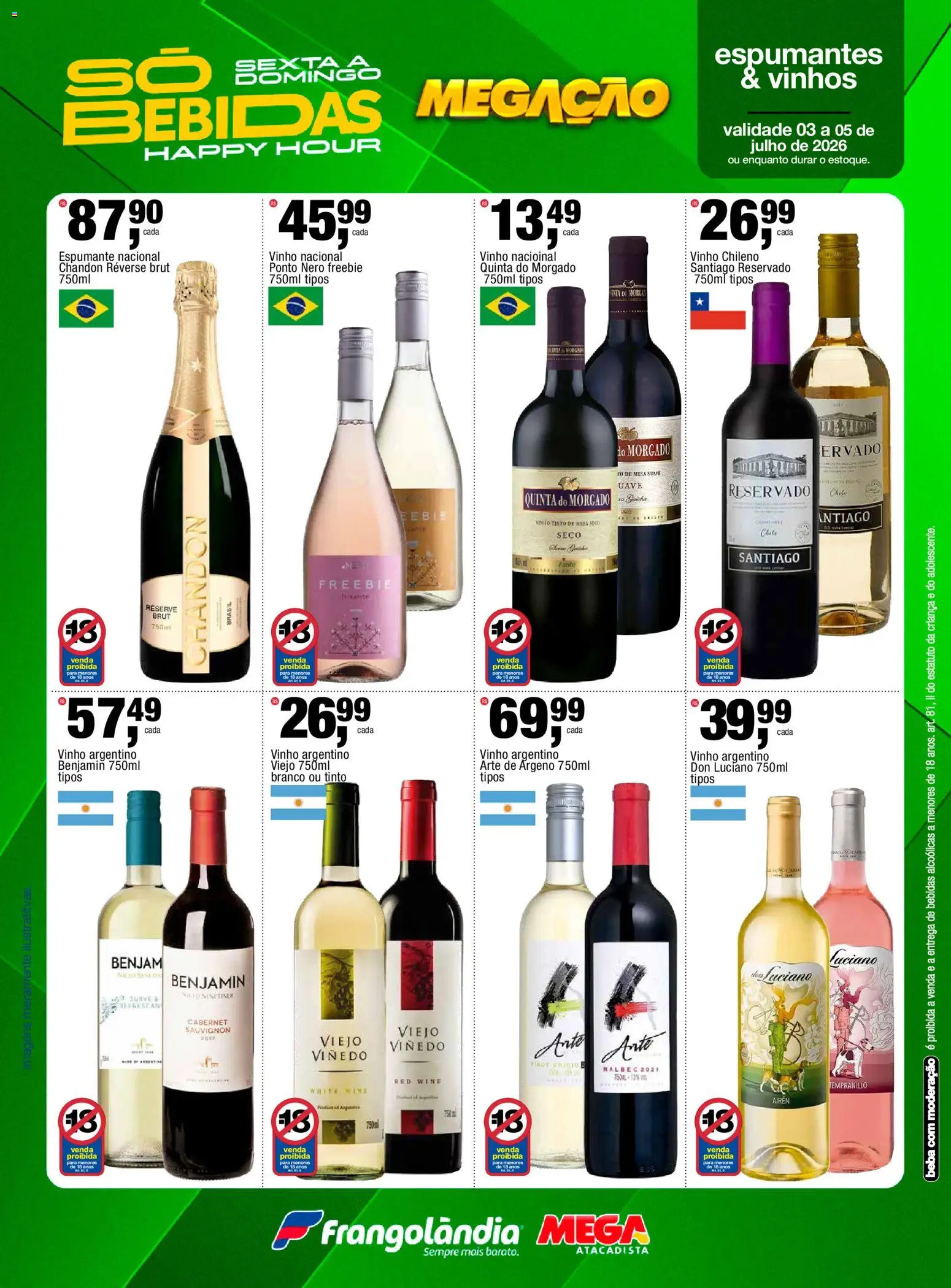 Frangolândia Folheto - válido de 03/07/2026 | Página: 7 | Produtos: Espumante, Mesa, Vinho, Benjamin