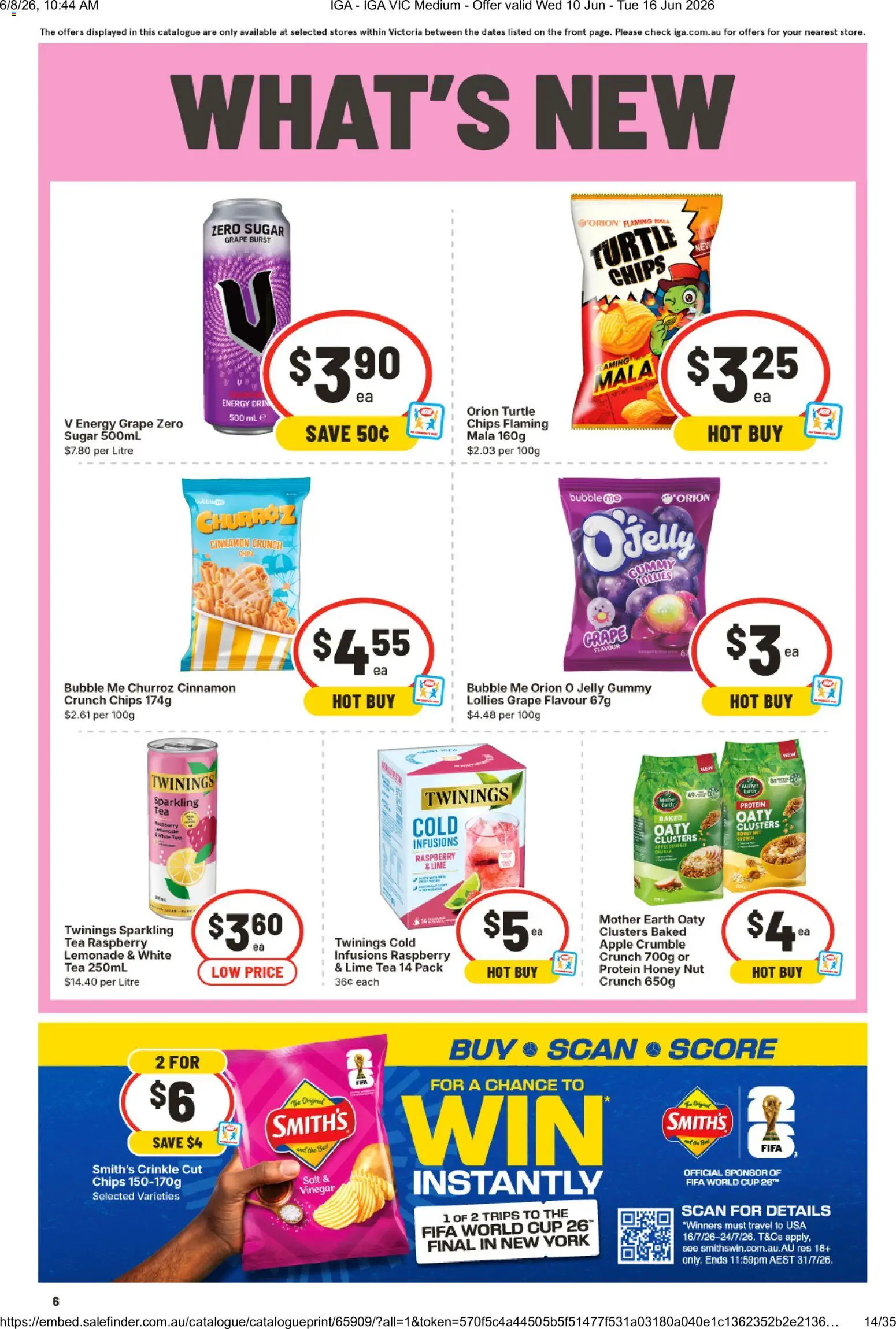 IGA catalogue - valid from 10.06.2026 | Page: 7 | Products: Chips, Salt, Vinegar, Raspberry