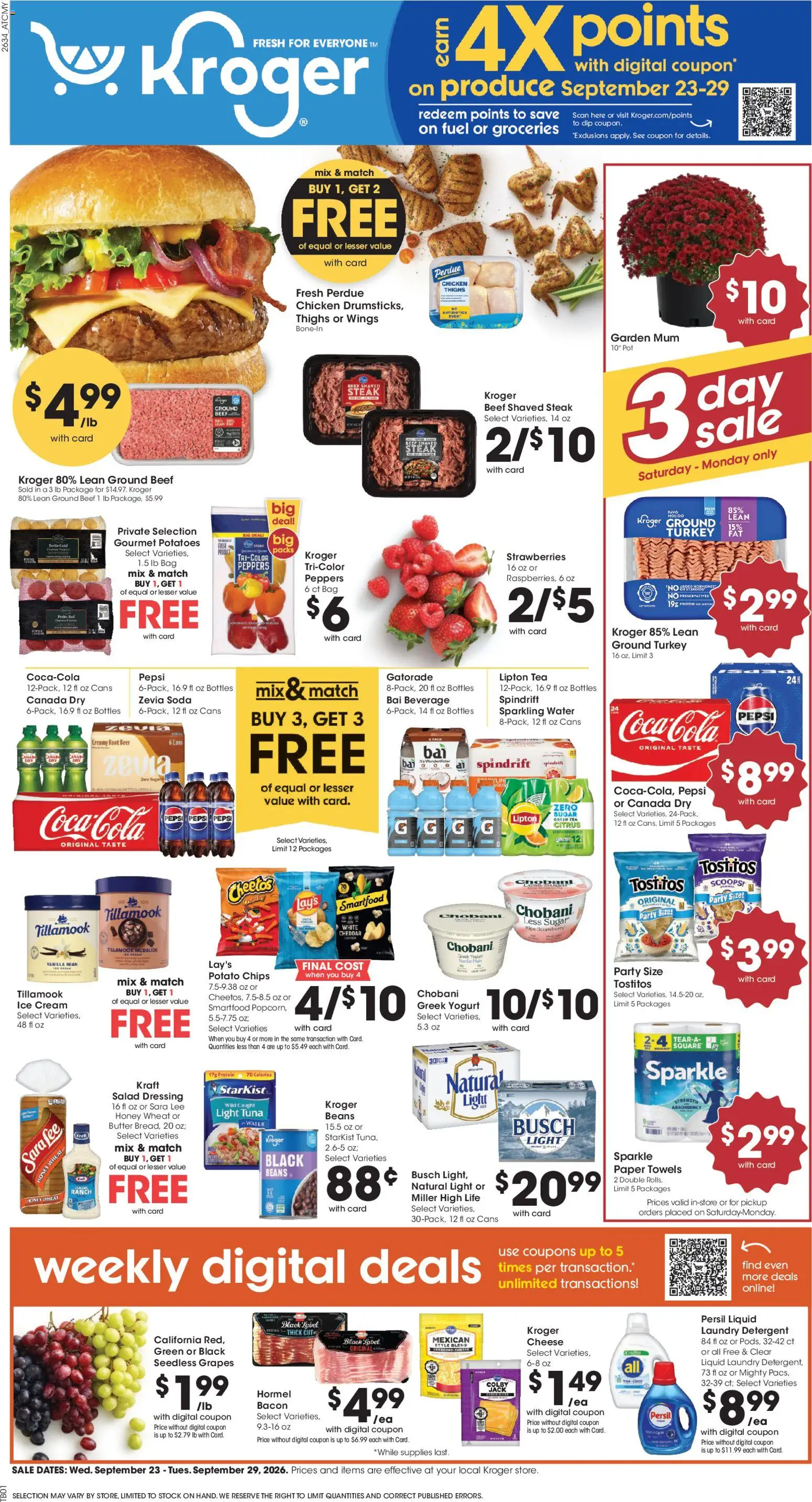 Kroger Weekly Ad - valid from 09/23/2026 | Page: 1 | Products: Clip, Salad, Sugar, Steak