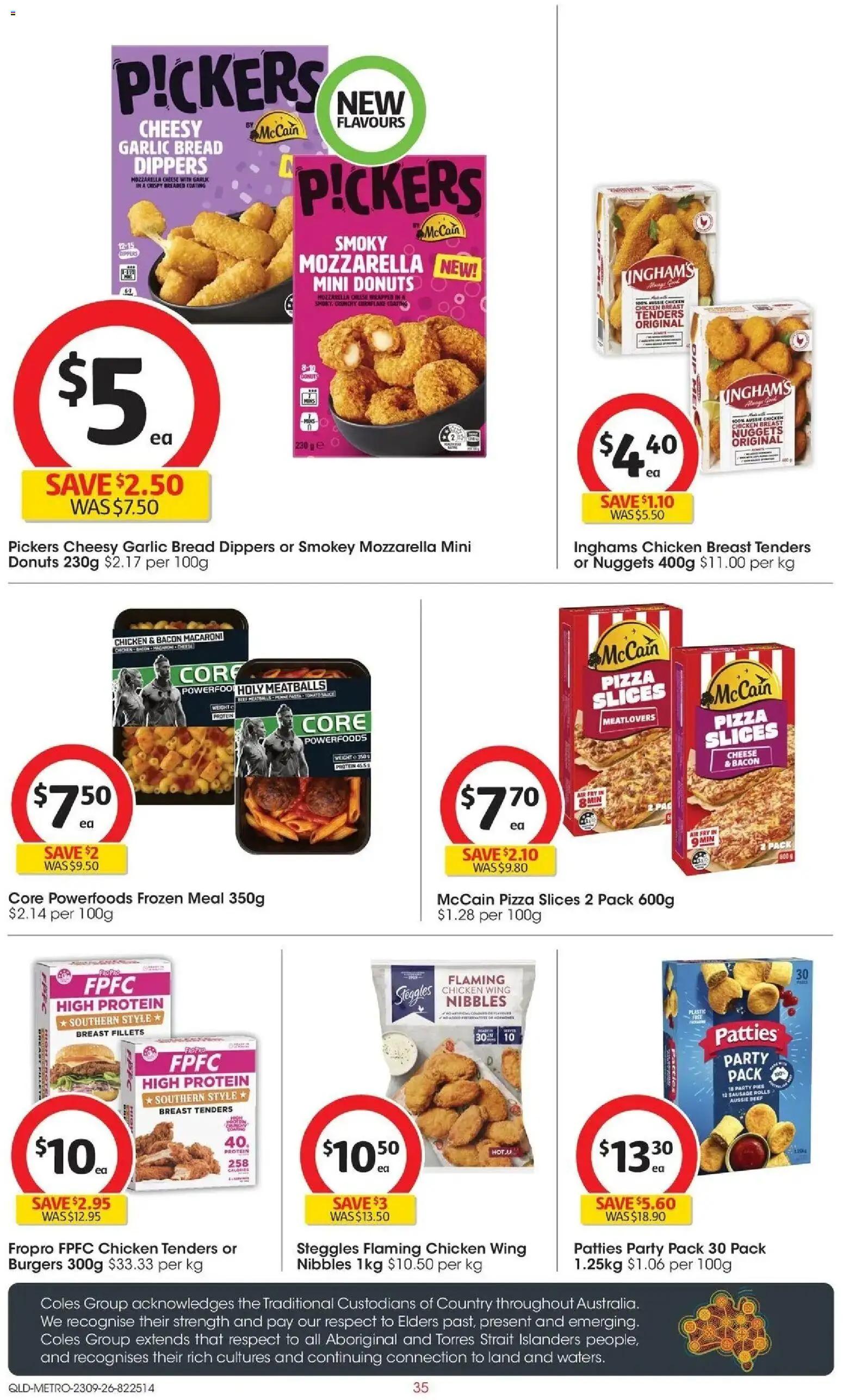 ﻿Coles catalogue valid from 23/09/2026 > Online Australia | Page: 35 | Products: Donuts, Bread, Beef, Mozzarella
