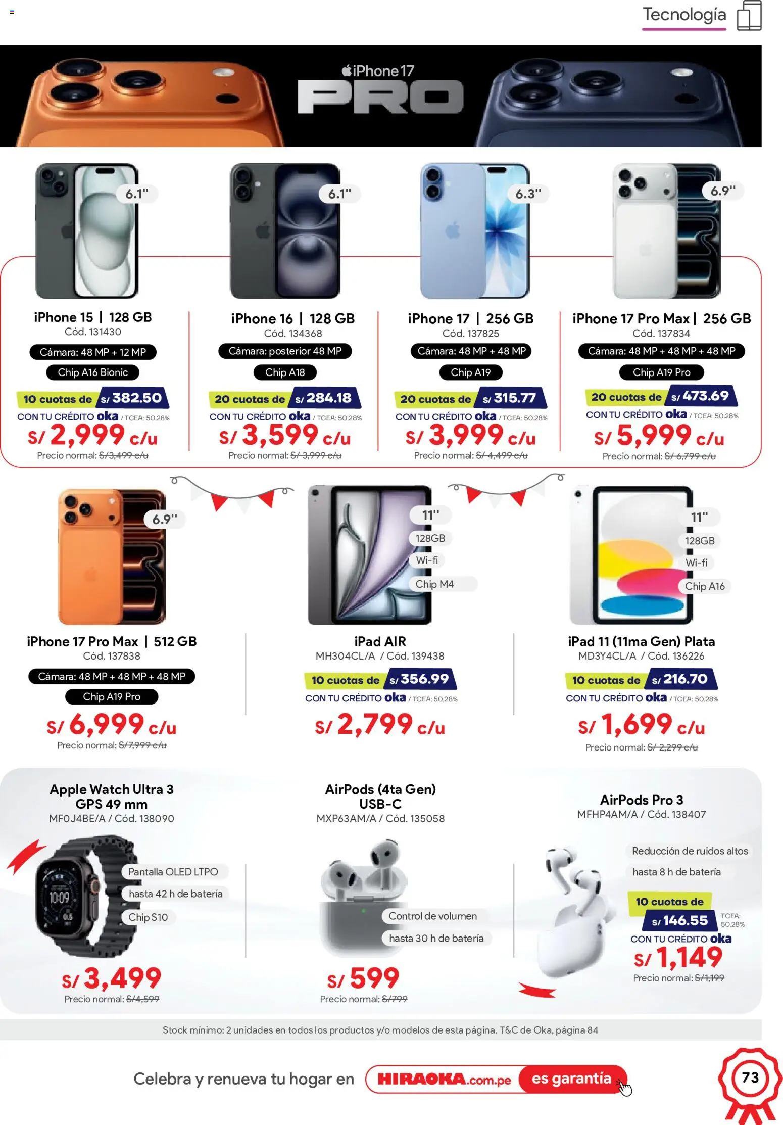 Catálogo Hiraoka válido desde 11/07/2026 | Página: 73 | Productos: Batería, Cámara