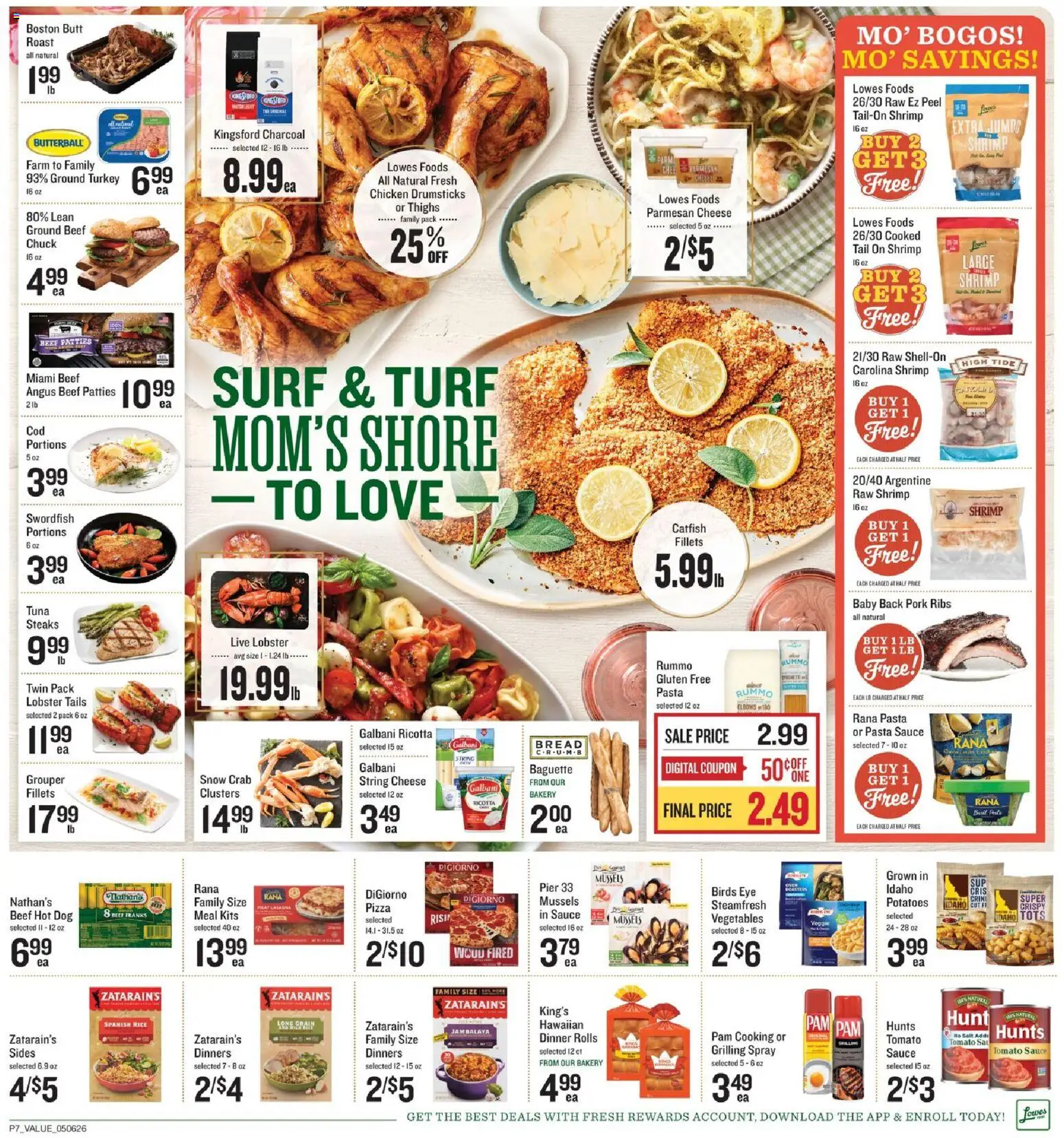 Lowes Foods Weekly Ad - NC - valid from 06.05.2026 | Page: 7 | Products: Bakery, Rice, Vegetables, Sauce