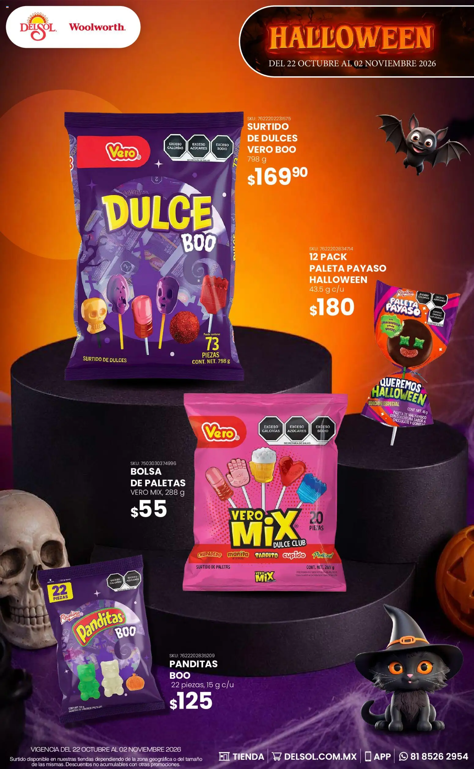 Nuevas ofertas de Del Sol y Woolworth válidas en toda la República Mexicana desde el 22/10/2026. ¡Encuentra las mejores ofertas en Del Sol y Woolworth catálogo Halloween! | Página: 4