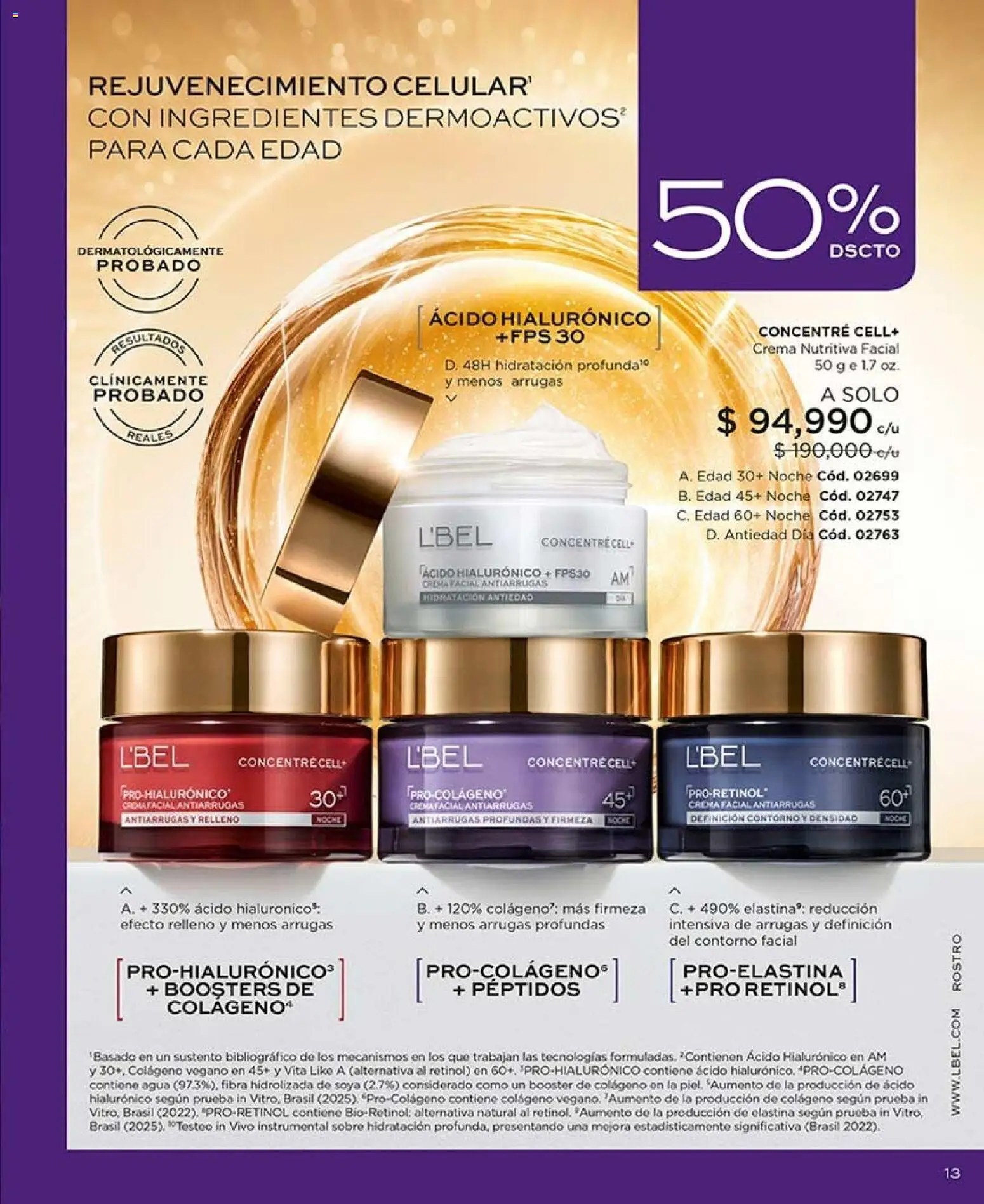 L'Bel revista - valida desde el 07/09/2026 | Página: 13 | Productos: Ingredientes, Crema, Sobre, Contorno