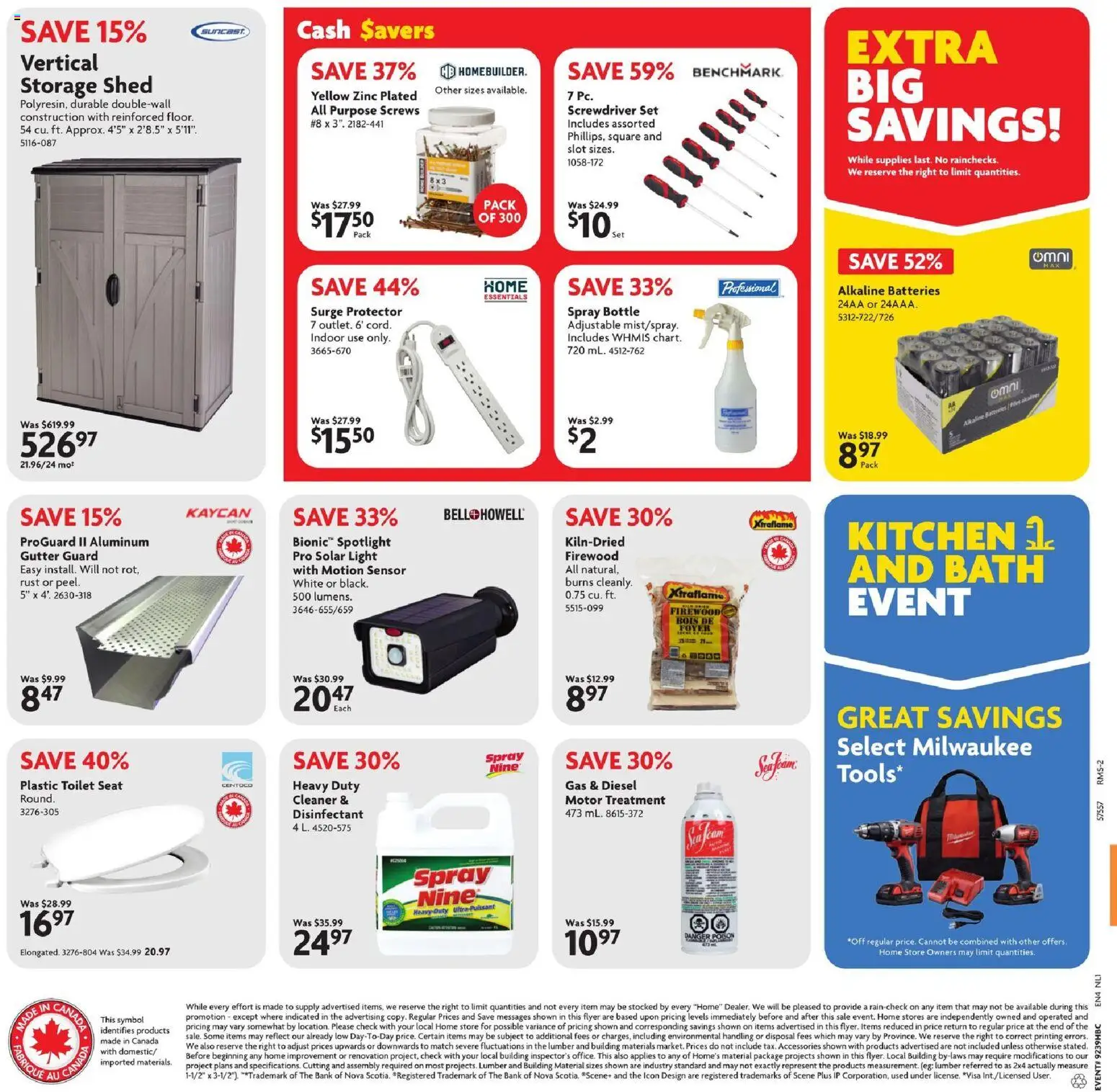 Home Hardware flyer valid from Sep 24, 2026 | Page: 2 | Products: Batteries, Toilet seat, Firewood, Bath