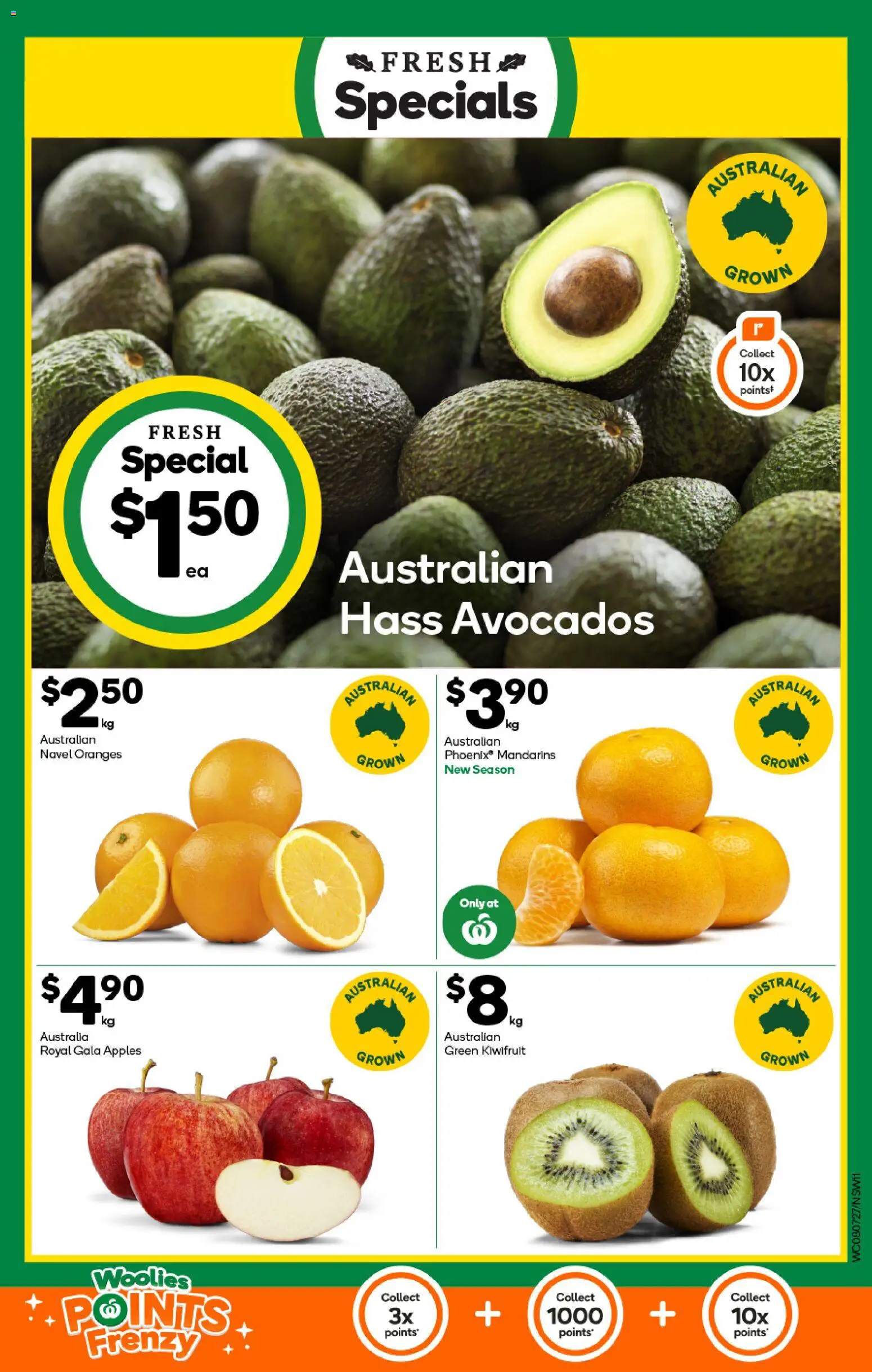 Woolworths catalogue - valid from 08/07/2026 | Page: 11 | Products: Apples, Oranges, Kiwifruit, Mandarins