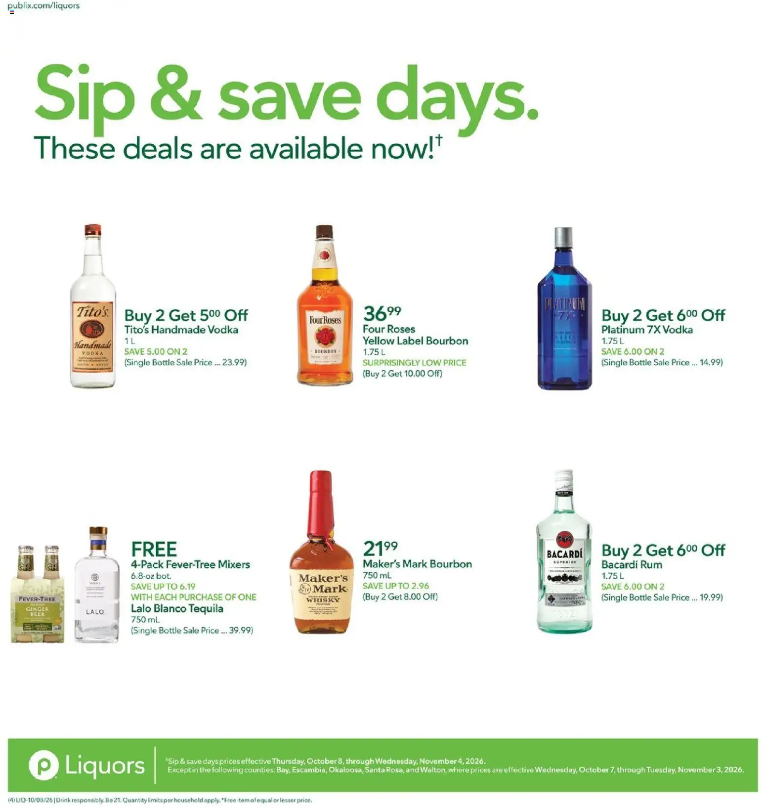 Publix Liquor Ad - valid from 10/08/2026 | Page: 4