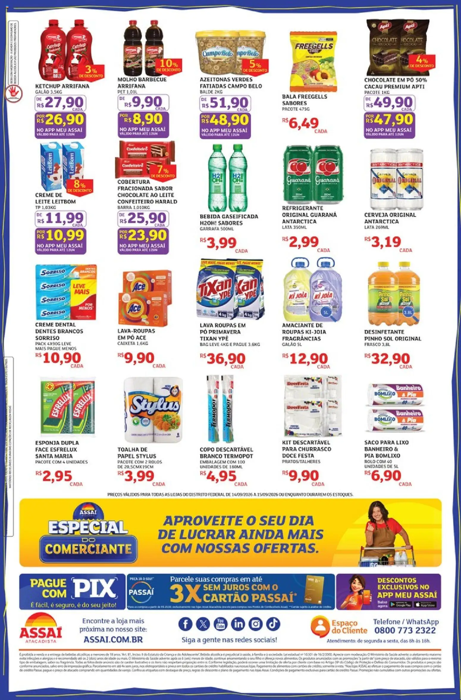 Assaí Atacadista Folheto - válido de 14/09/2026 | Página: 2 | Produtos: Roupas, Bebida, Amaciante, Balde