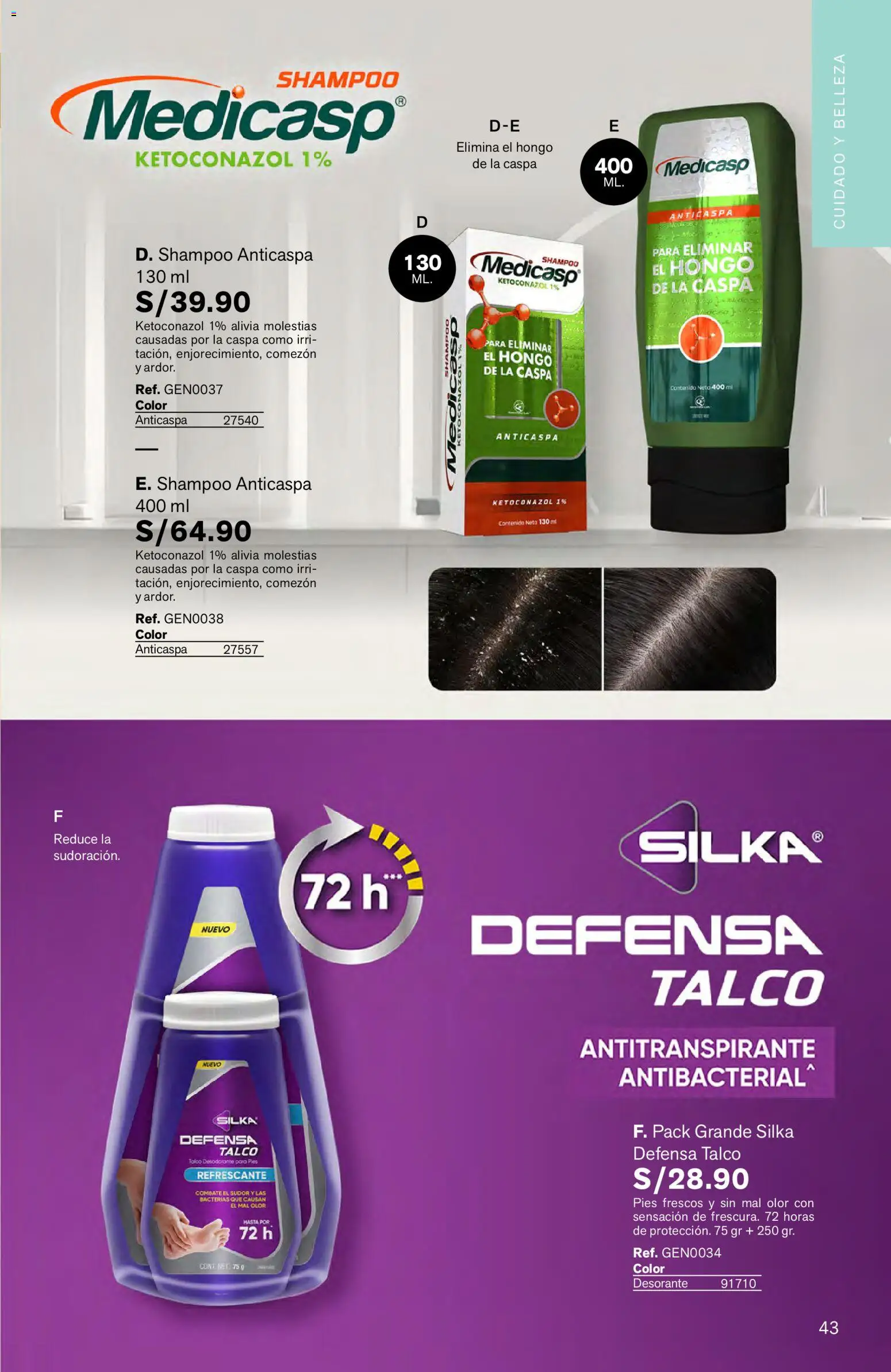Catálogo Leonisa válido desde 27.04.2026 | Página: 43 | Productos: Shampoo, Desodorante, Antitranspirante