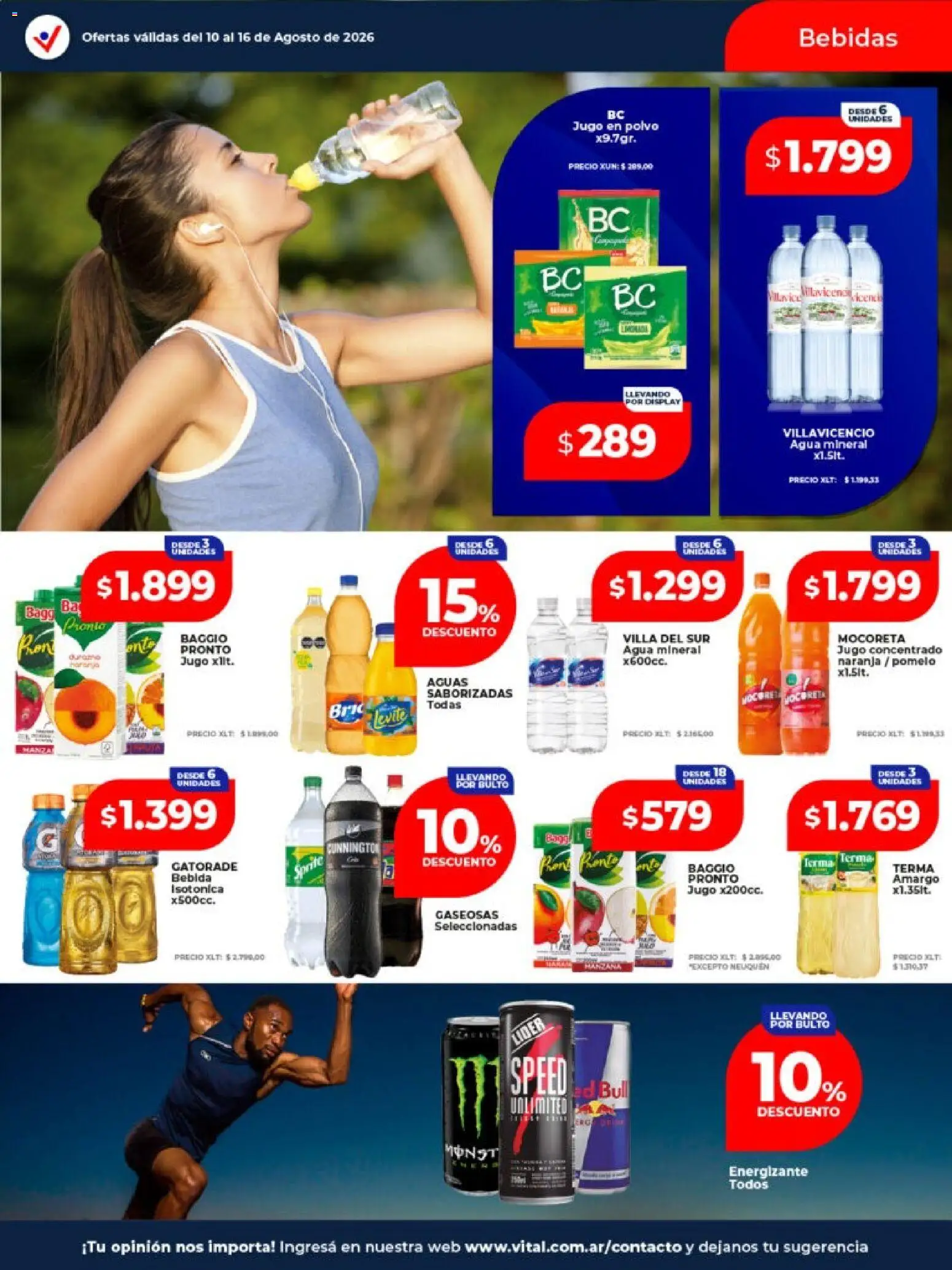 Vital - Ofertas Neuquén │ válido desde el 10/08/2026 | Página: 14 | Productos: Sprite, Bebidas, Polvo, Agua