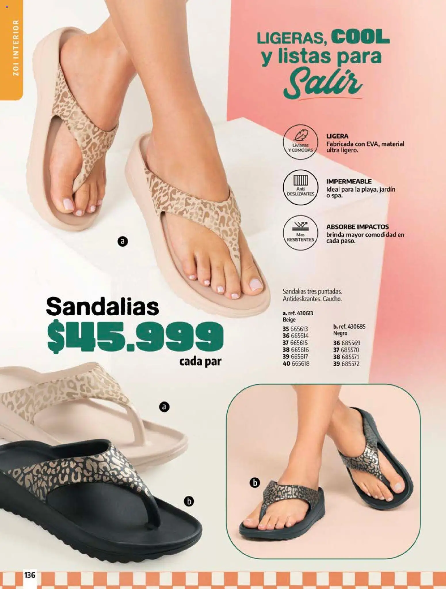 Pacifika revista - valida desde el 18/09/2026 | Página: 136 | Productos: Sandalias