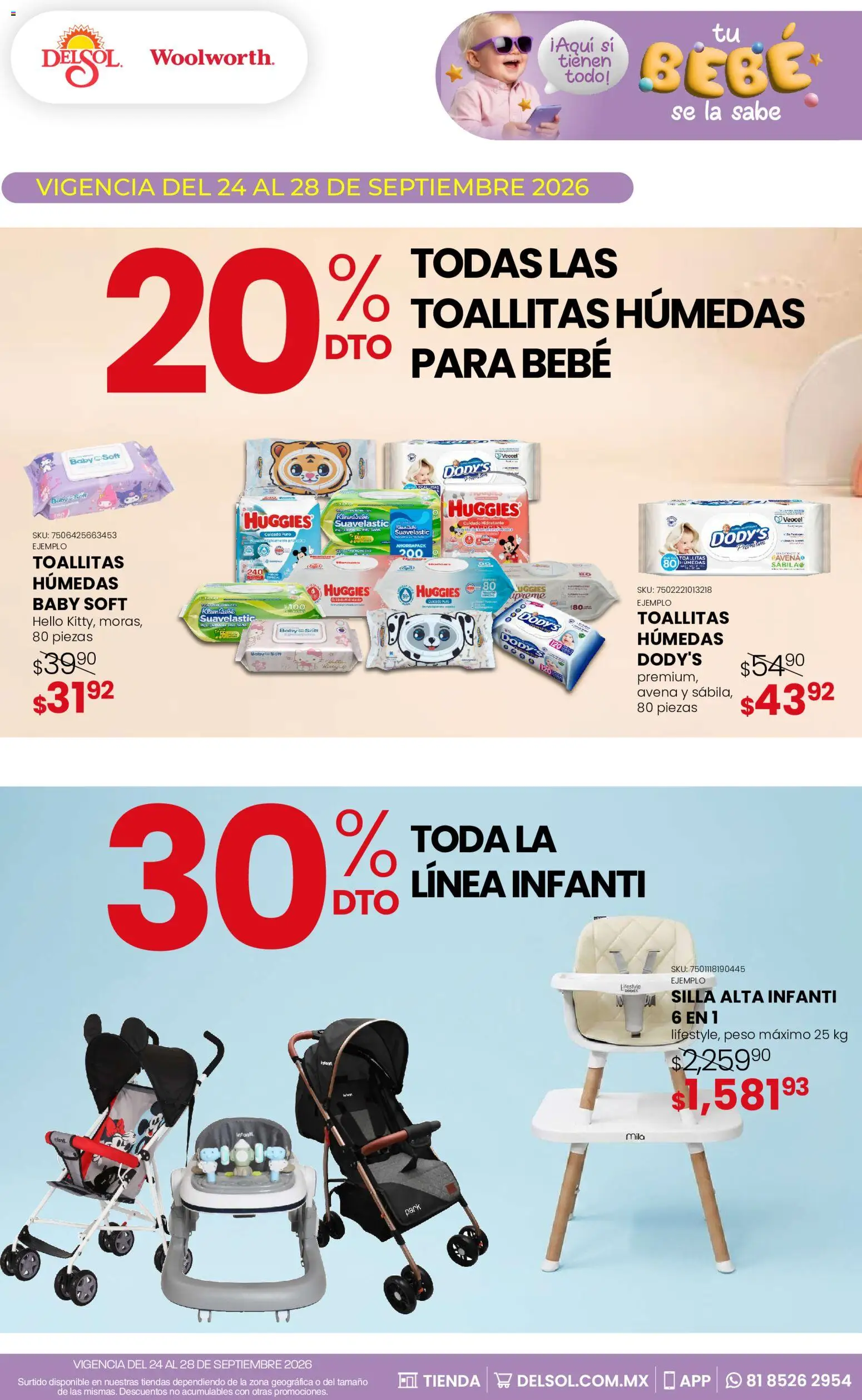 Nuevas ofertas de Del Sol y Woolworth válidas en toda la República Mexicana desde el 24/09/2026. ¡Encuentra las mejores ofertas en Del Sol y Woolworth catálogo! | Página: 11 | Productos: Avena, Silla, Toallitas húmedas