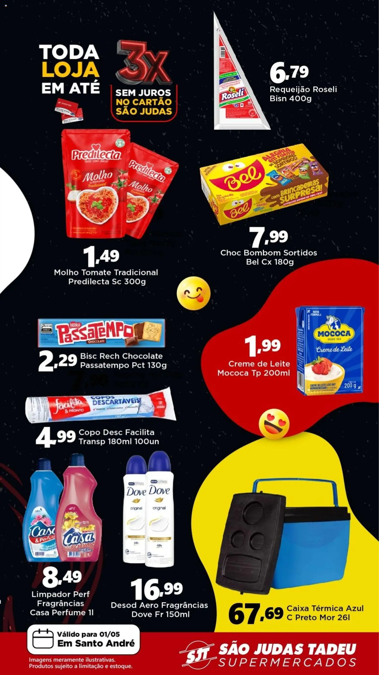 São Judas Tadeu Folheto - válido de 01.05.2026 | Página: 2 | Produtos: Copos descartáveis, Copos, Bombom, Requeijão