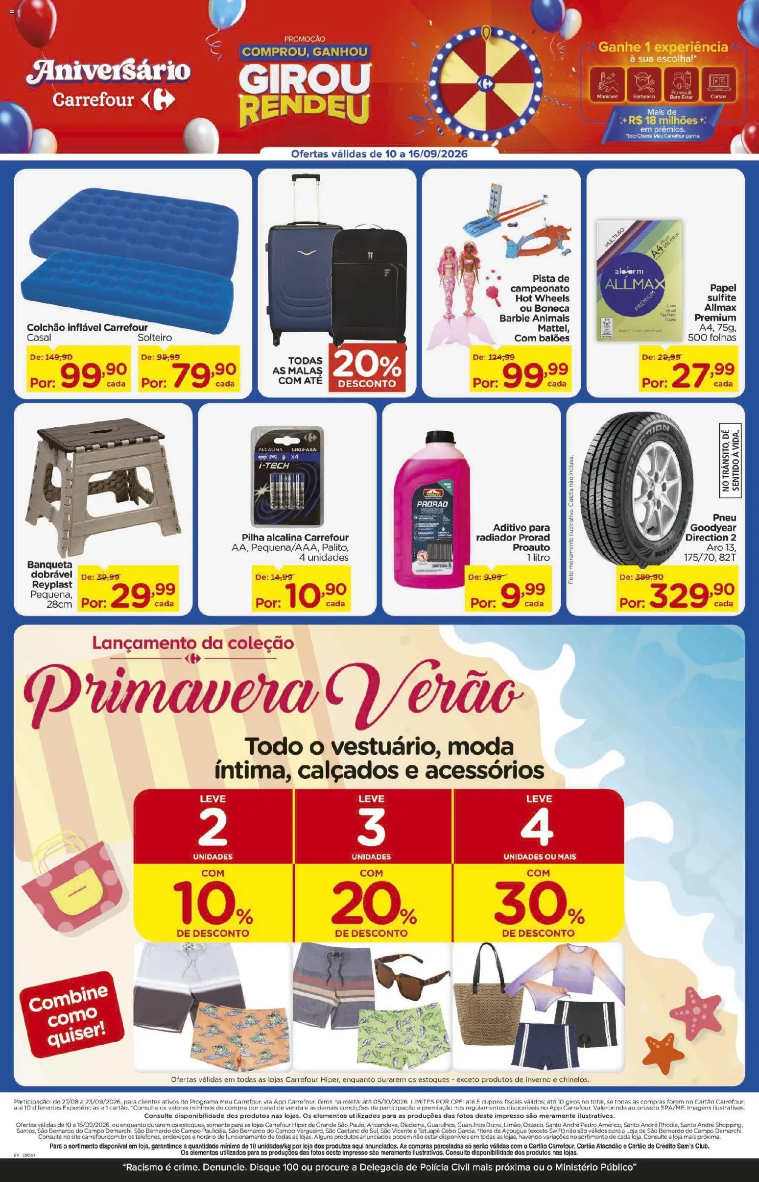 Carrefour Folheto - válido de 10/09/2026 | Página: 9 | Produtos: Colchão inflável, Colchão, Radiador, Banqueta