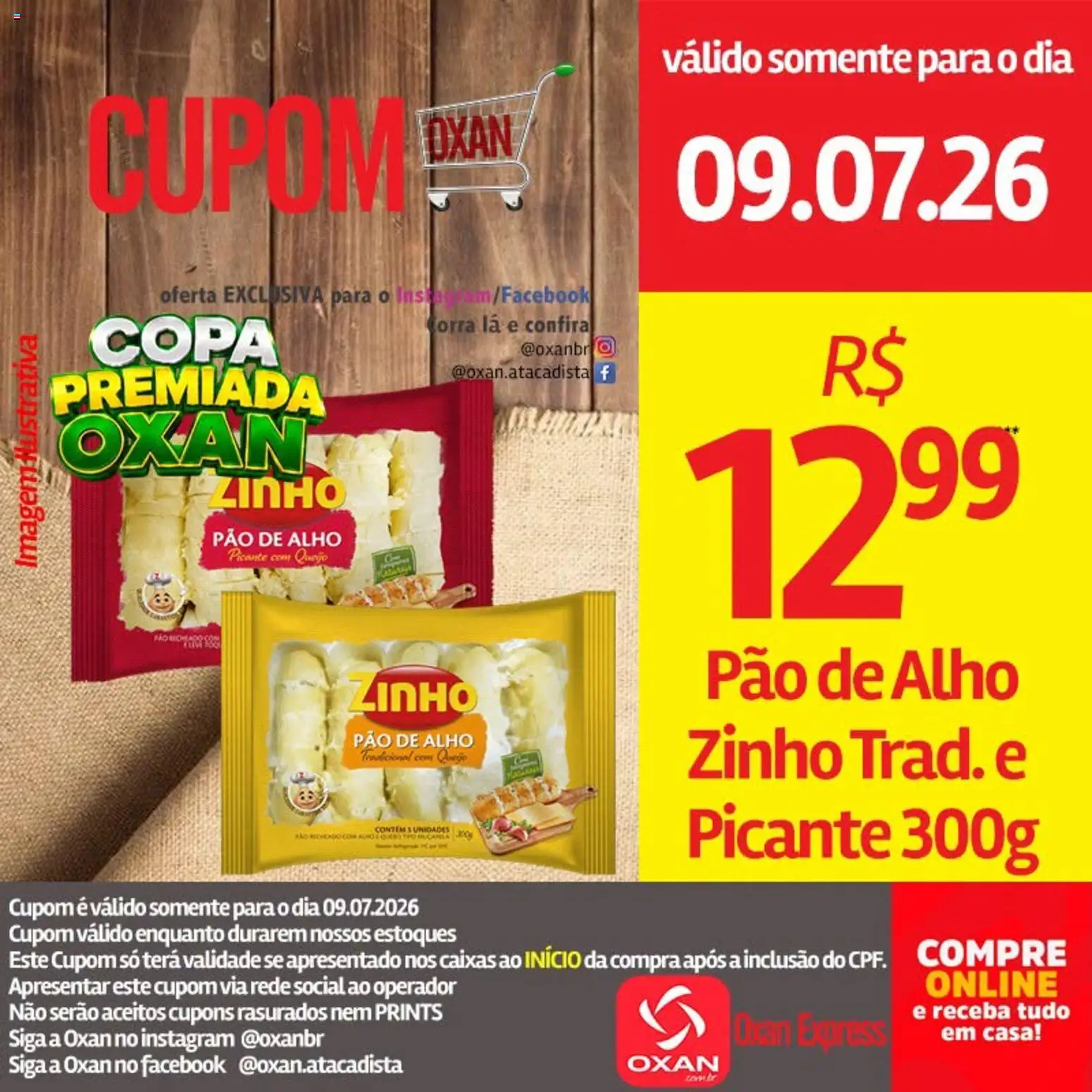 Oxan Atacadista Folheto - válido de 09/07/2026 | Página: 11 | Produtos: Alho, Pao de alho, Pão, Copa