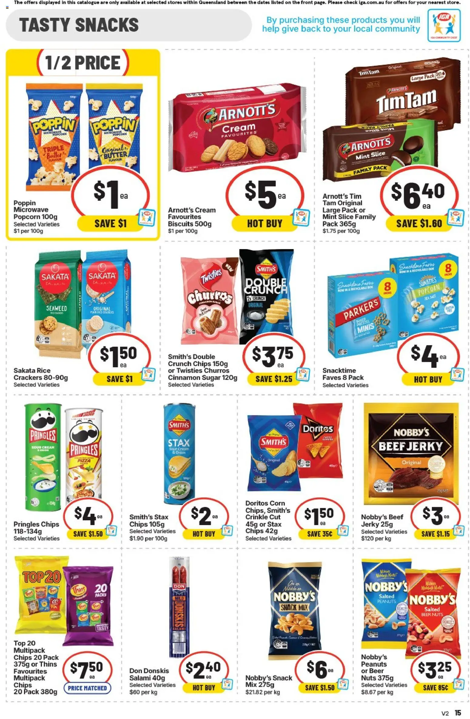 IGA catalogue - valid from 29/07/2026 | Page: 15 | Products: Crackers, Peanuts, Nuts, Cream
