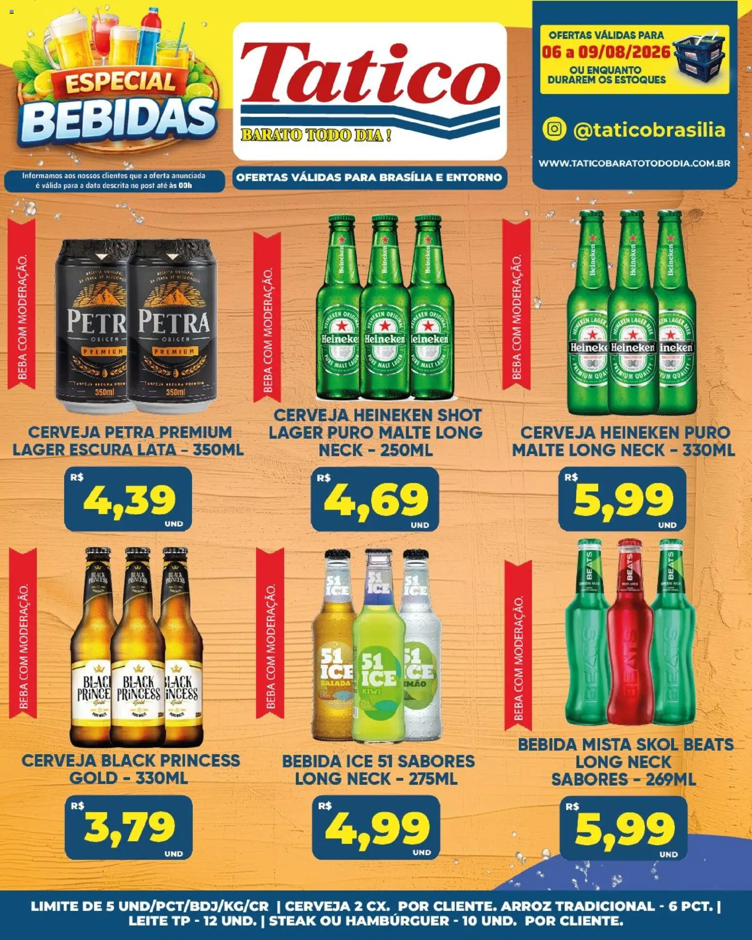 Tatico Folheto - válido de 07/08/2026 | Página: 48 | Produtos: Steak, Leite, Kiwi, Hambúrguer