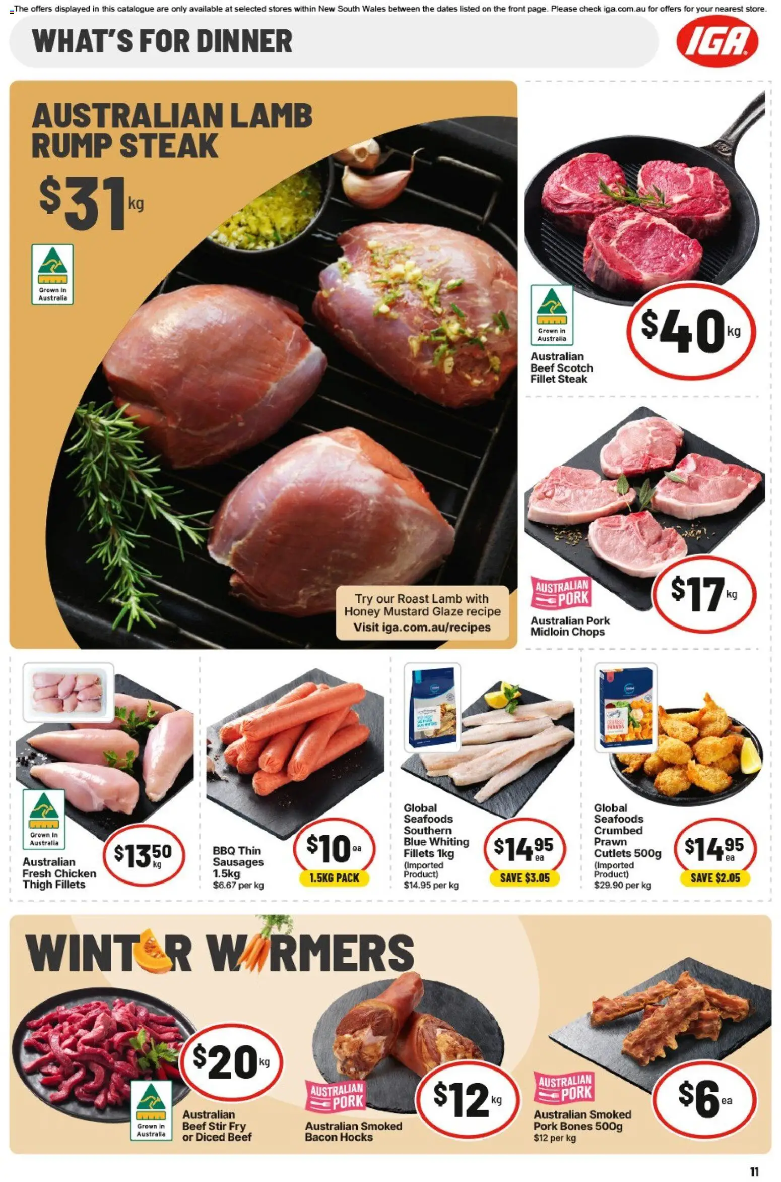 IGA catalogue - valid from 03.06.2026 | Page: 11 | Products: Bacon, Lamb, Mustard, Steak