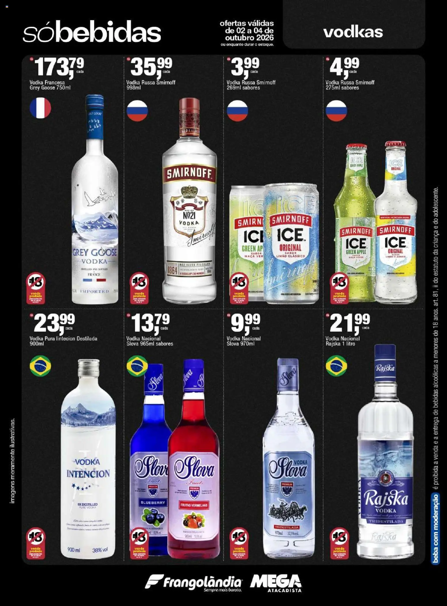Frangolândia Folheto - válido de 02/10/2026 | Página: 4 | Produtos: Frutas, Frutas vermelhas, Bebidas, Vodka