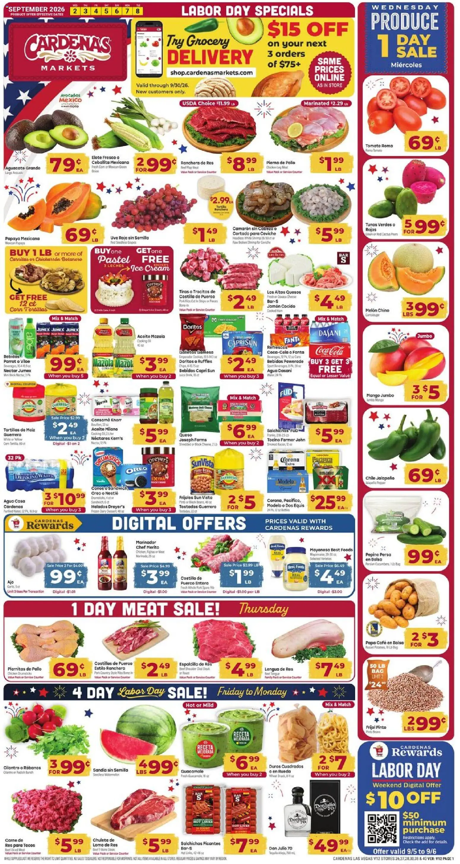 Cardenas Weekly Ad - valid from 09/02/2026 | Page: 1 | Products: Corn, Shrimp, Oil, Drumsticks