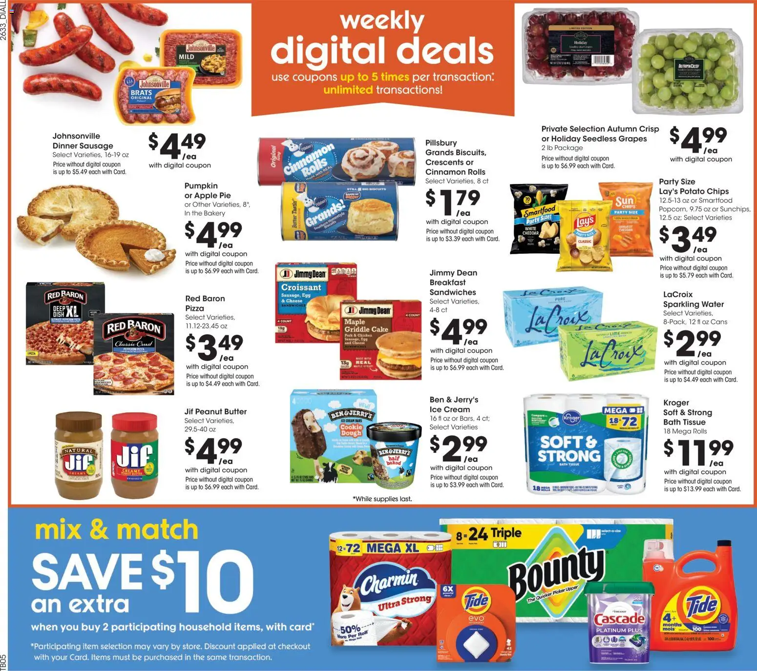 Dillons Weekly Ad - valid from 09/16/2026 | Page: 2 | Products: Butter, Pizza, Peanut butter, Seedless grapes
