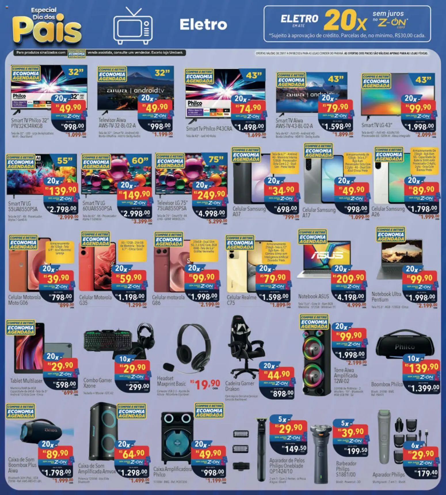 Supermercados Condor Folheto - válido de 28/07/2026 | Página: 28 | Produtos: Barbeador, Celular, Headset, Mouse