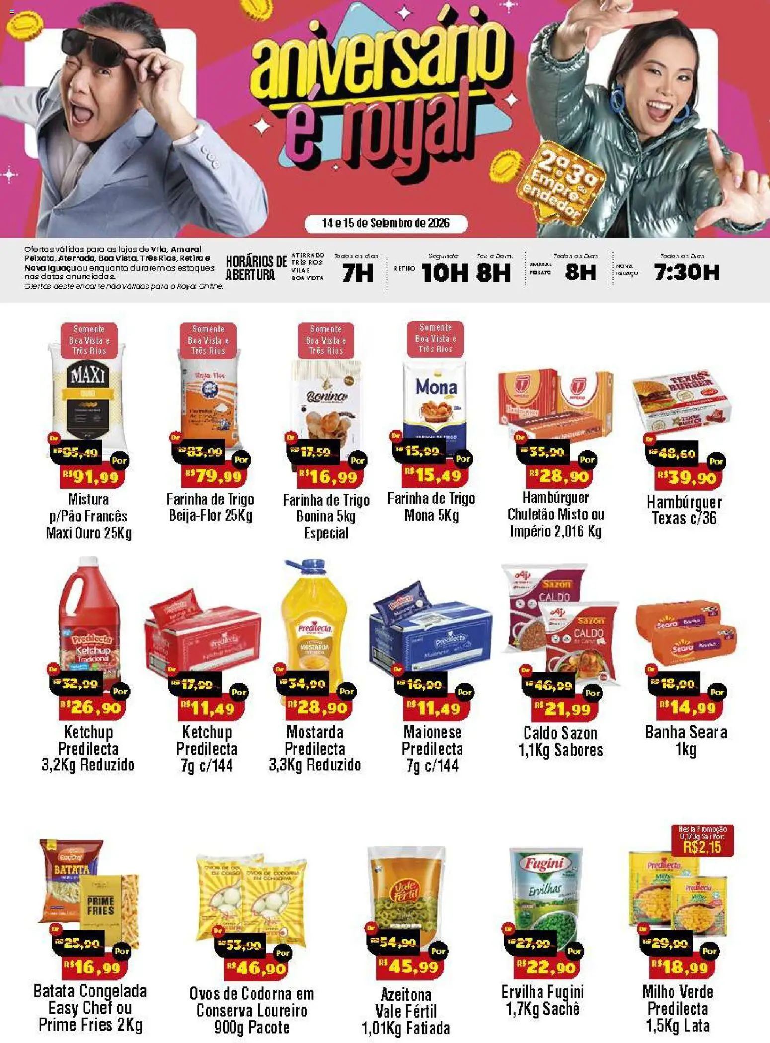 Royal Supermercados Folheto - válido de 14/09/2026 | Página: 1 | Produtos: Ervilha, Farinha de trigo, Ovos, Batata