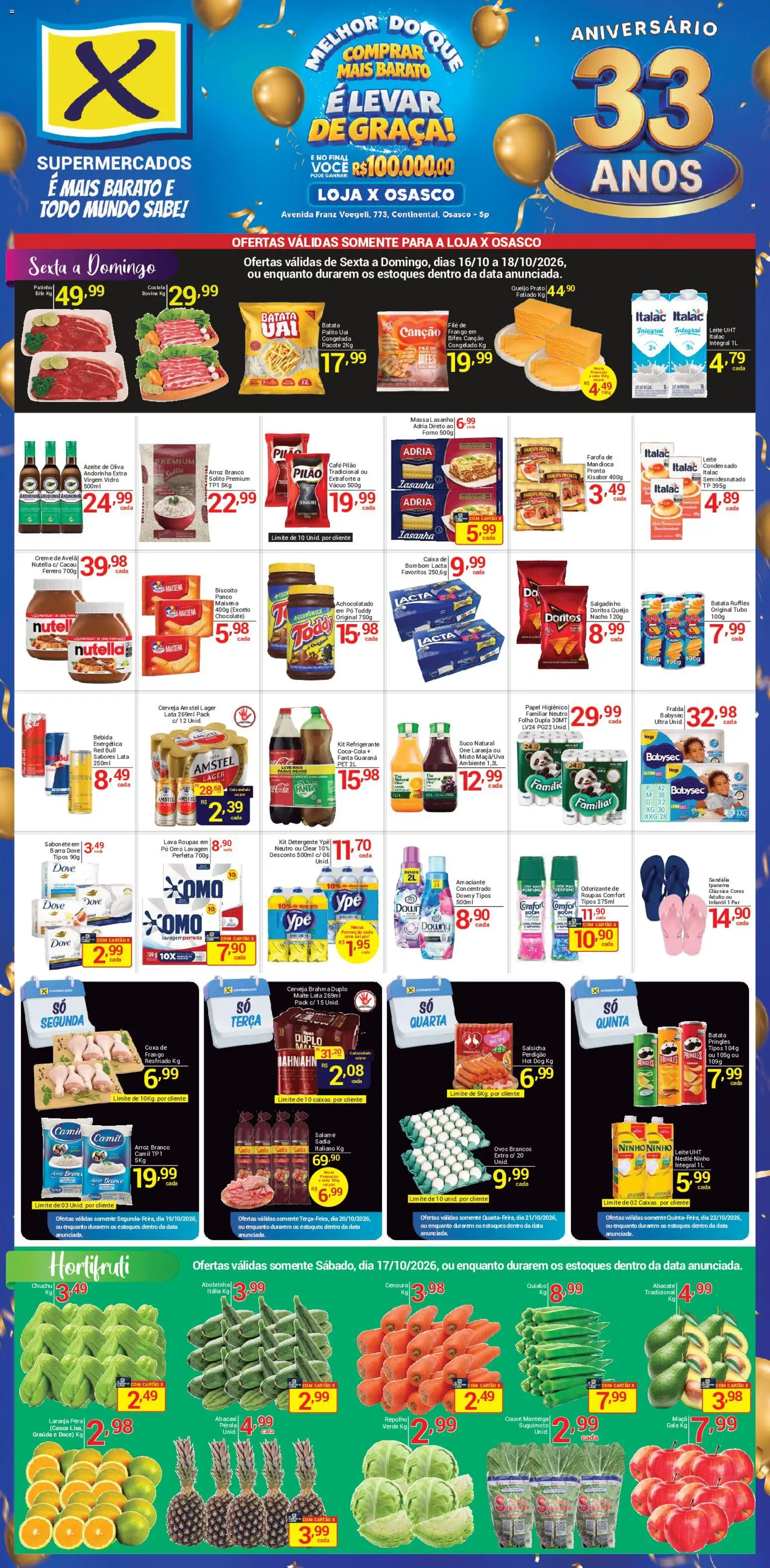 X Supermercados Folheto - válido de 16/10/2026 | Página: 1