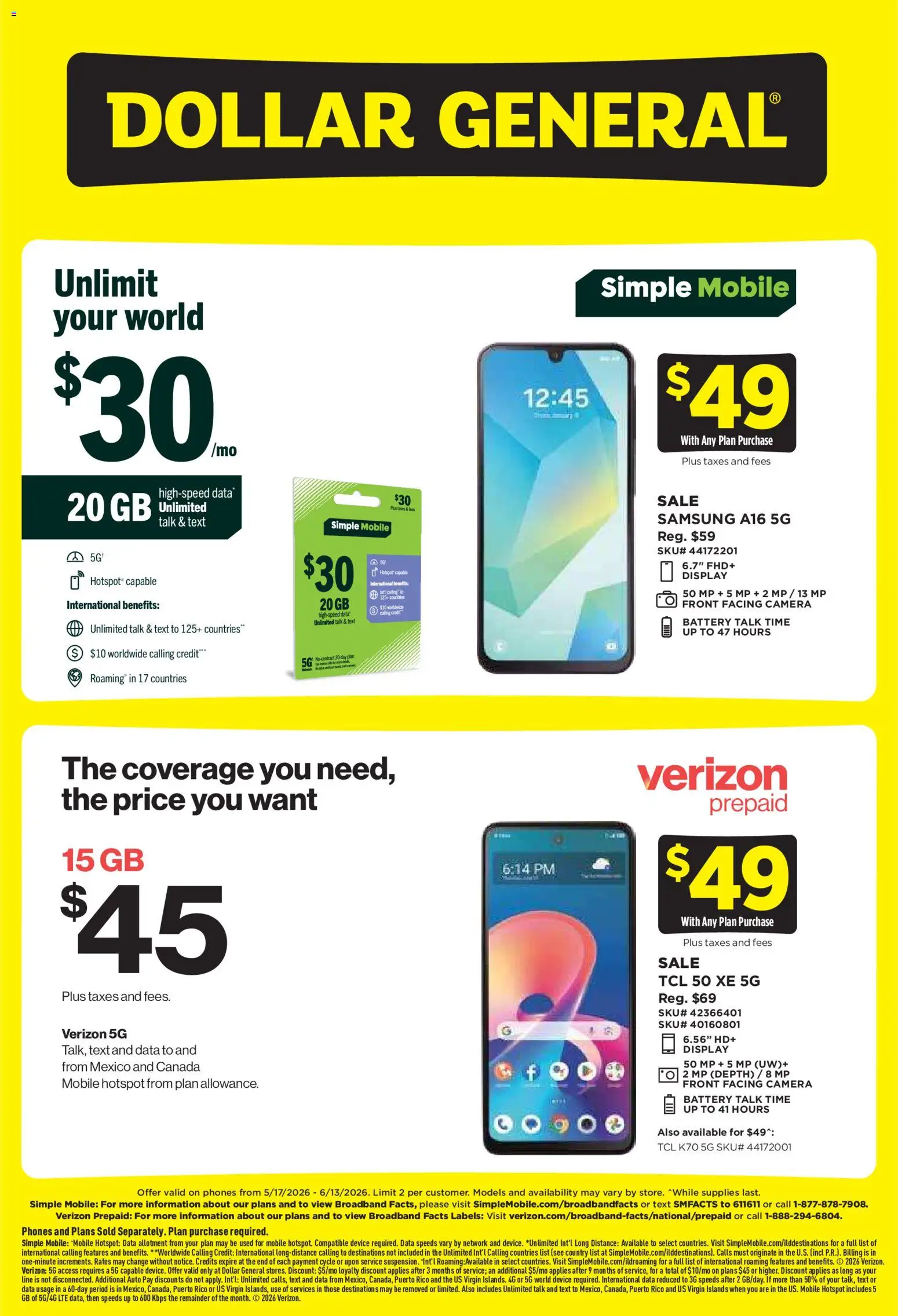 Dollar General Wireless Deals - valid from 17.05.2026 | Page: 2