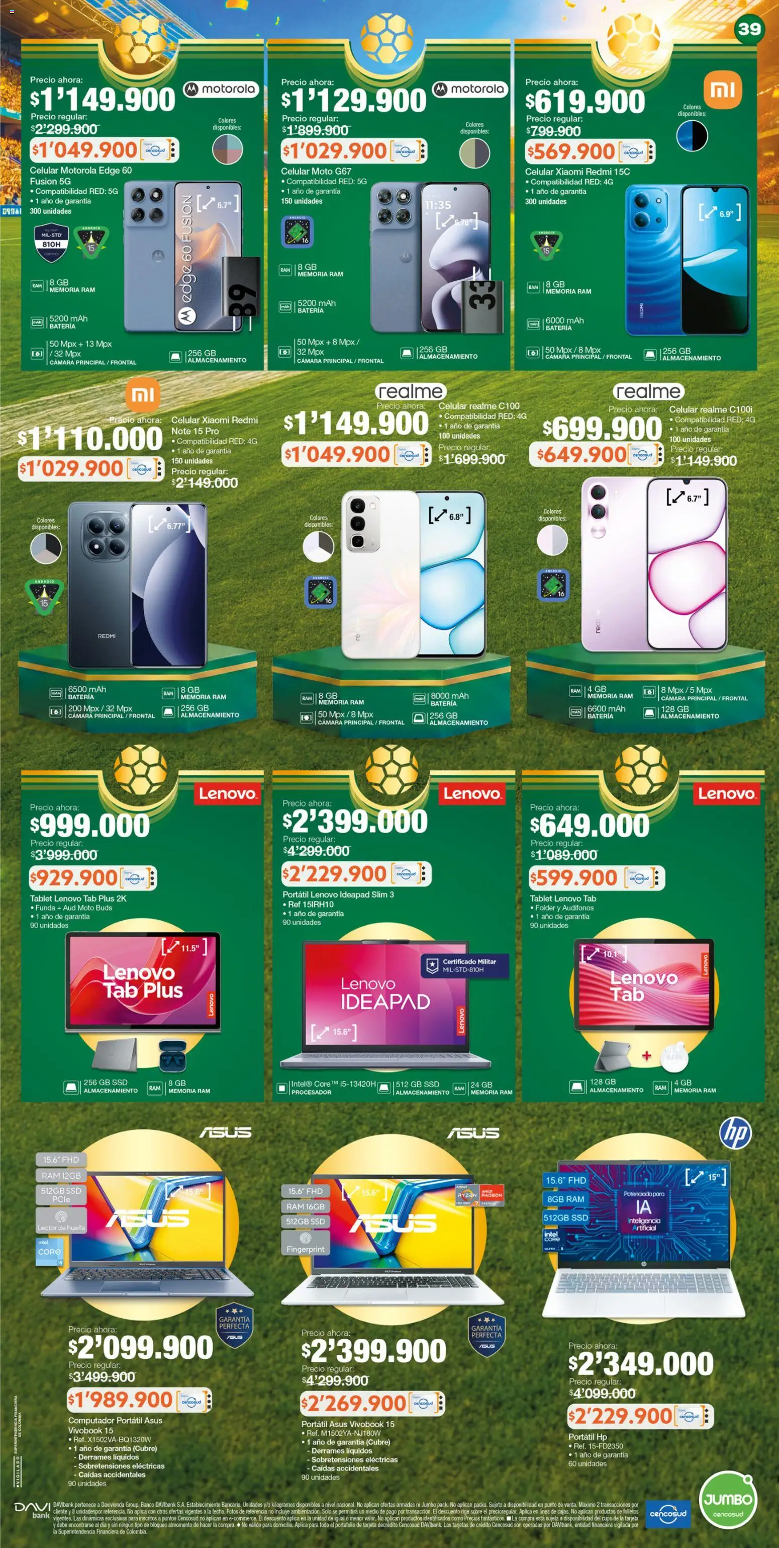 Jumbo revista - valida desde el 25/06/2026 | Página: 39 | Productos: Audífonos, Sobre, Computador, Computador portátil