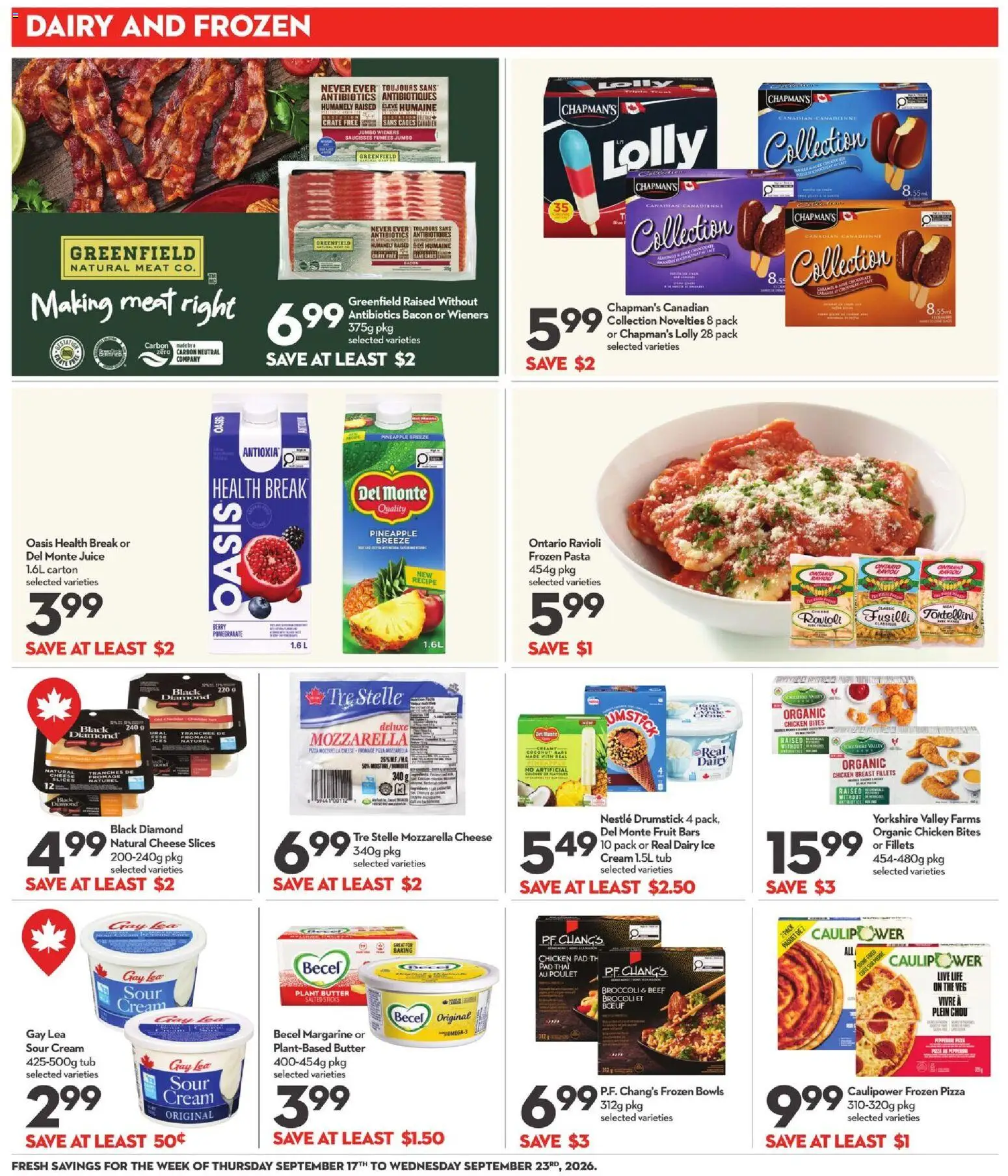 Longo's flyer valid from Sep 17, 2026 | Page: 12 | Products: Pasta, Broccoli, Butter, Chicken