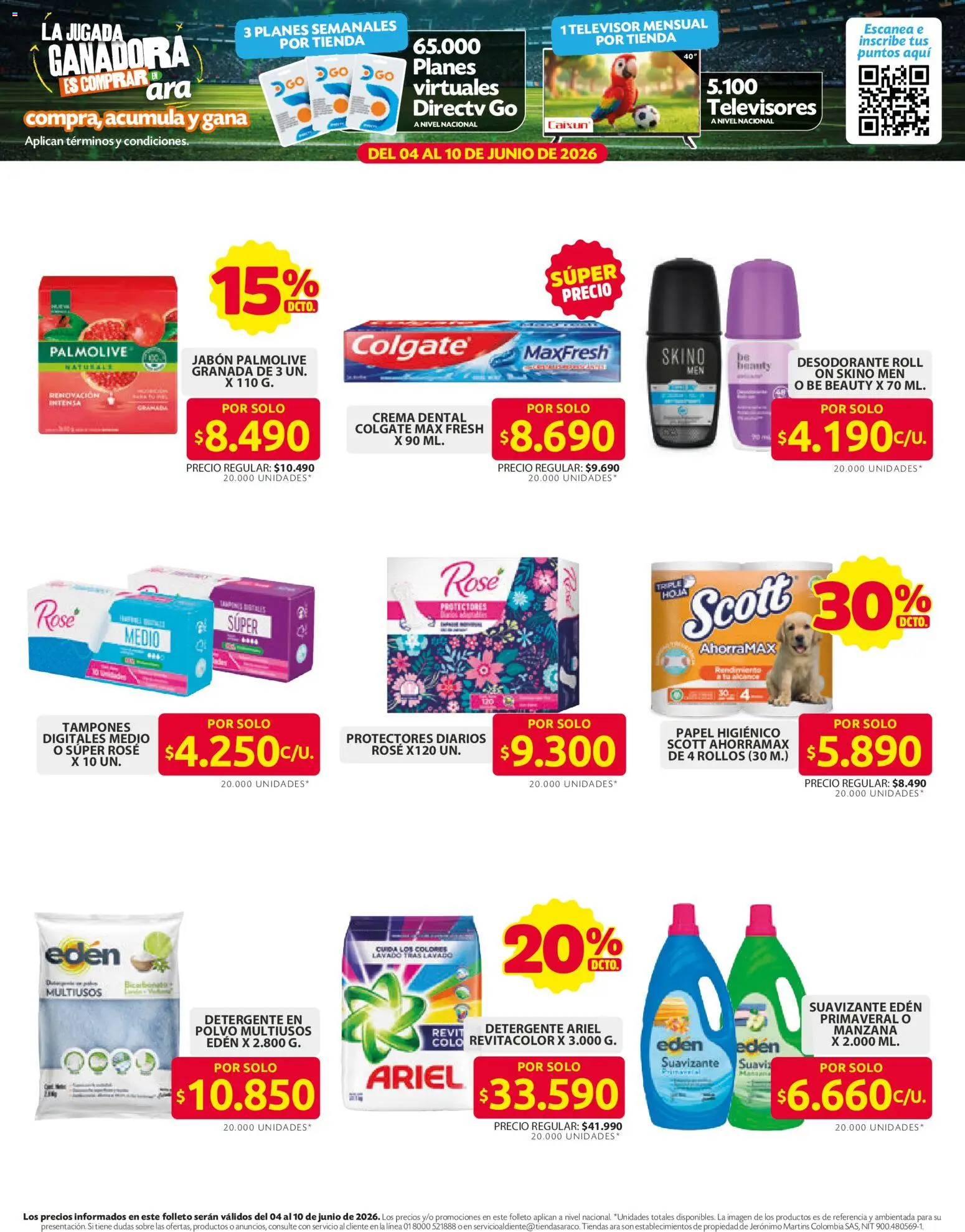 Ara revista - valida desde el 04.06.2026 | Página: 10 | Productos: Sobre, Manzana, Crema dental, Detergente