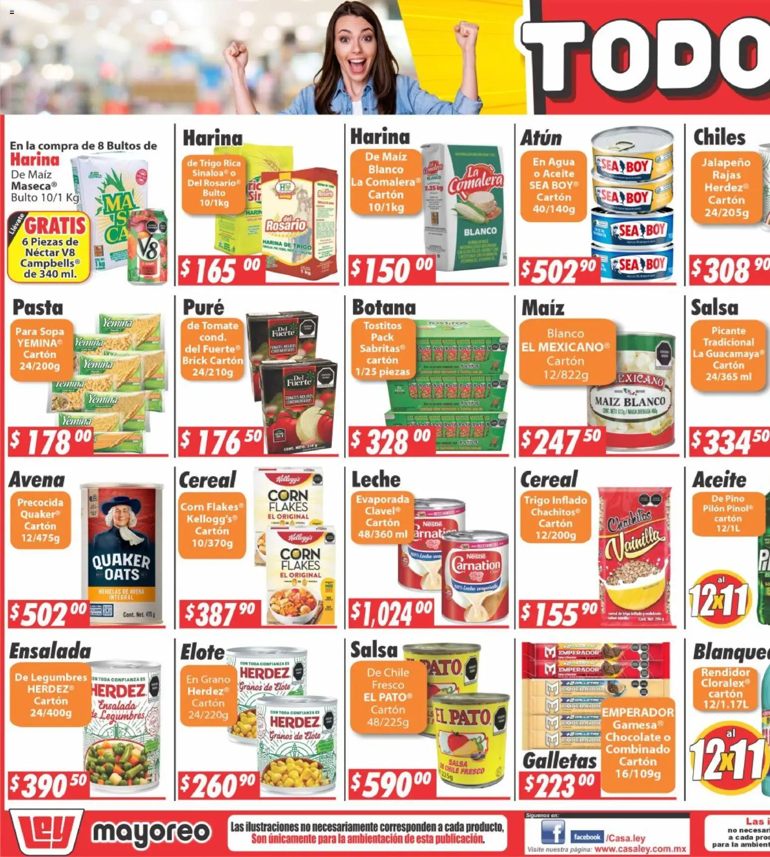 Nuevas ofertas de Casa Ley válidas en toda la República Mexicana desde el 08.06.2026. ¡Encuentra las mejores ofertas en Casa Ley folleto Sinaloa! | Página: 5 | Productos: Atún, Tomate, Leche, Pasta