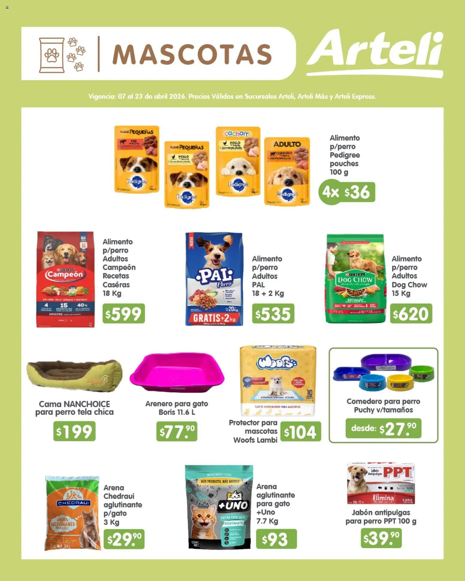 Nuevas ofertas de Arteli válidas en toda la República Mexicana desde el 07.04.2026. ¡Encuentra las mejores ofertas en Arteli folleto Quincenal! | Página: 18 | Productos: Pollo, Cama, Tapete, Jabón