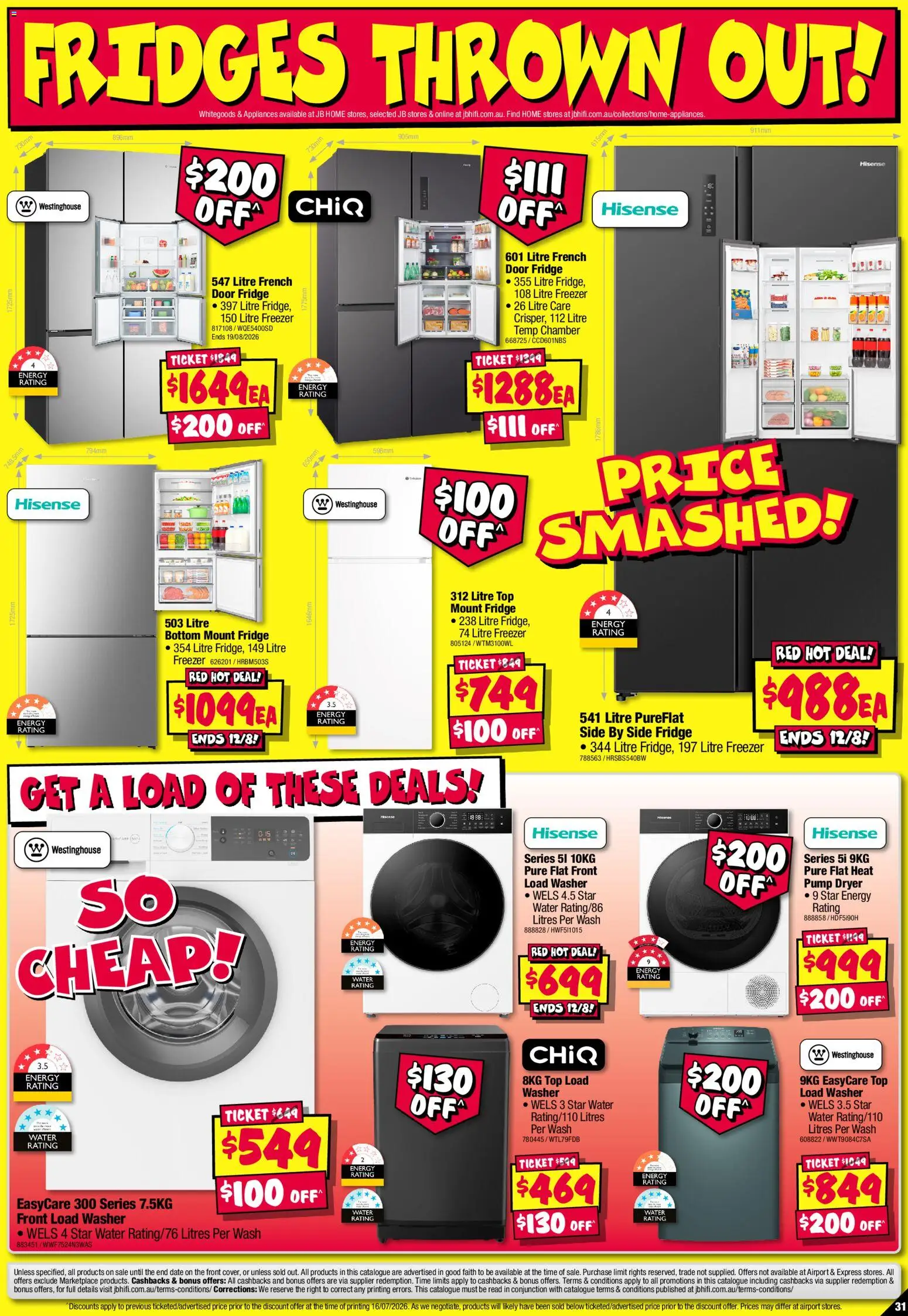JB Hi-Fi catalogue - valid from 30/07/2026 | Page: 31 | Products: Door, Water, Fridge, Dryer