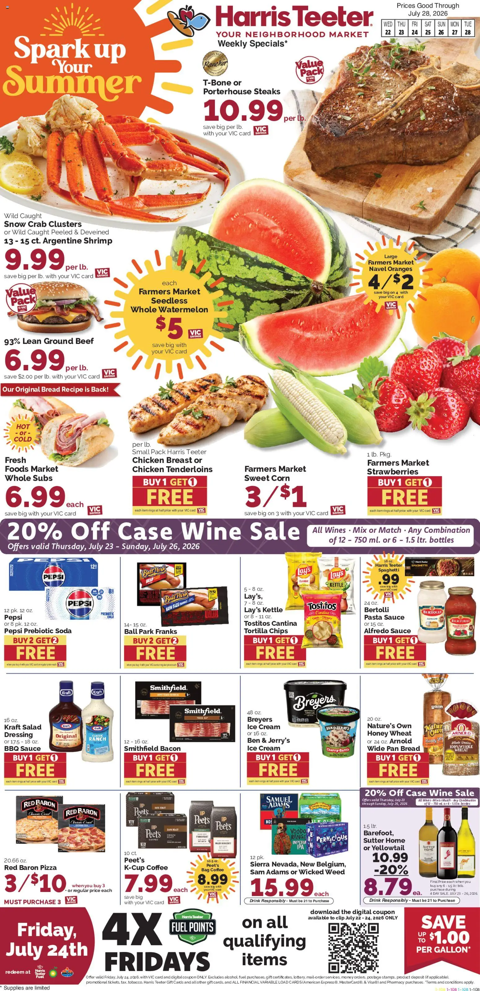 Harris Teeter Weekly Ad - SC - valid from 07/22/2026 | Page: 1 | Products: Pizza, Ice cream, Watermelon, Kettle
