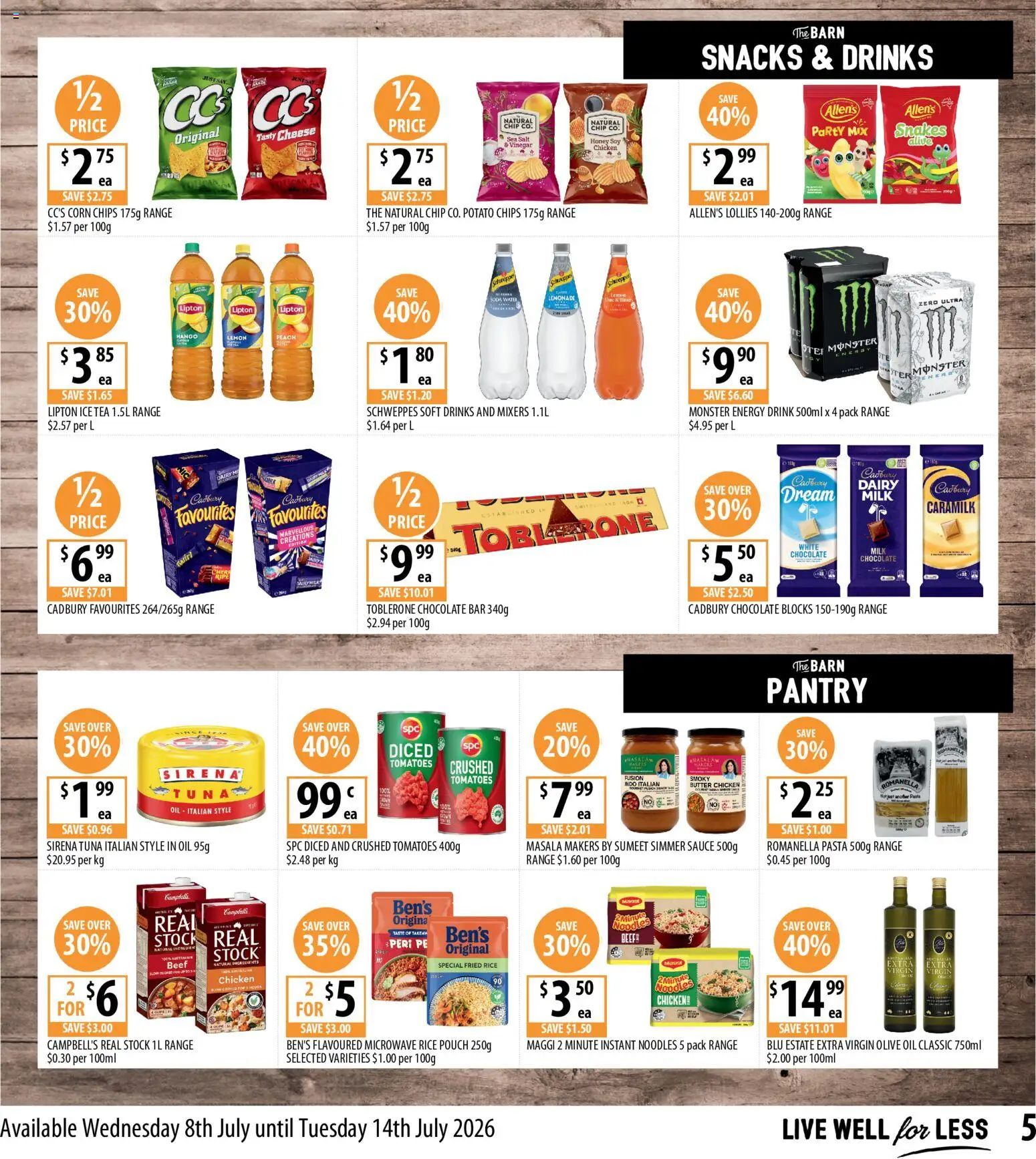 Supabarn catalogue - valid from 08/07/2026 | Page: 5 | Products: Dairy, Cheese, Chocolate, Tomatoes