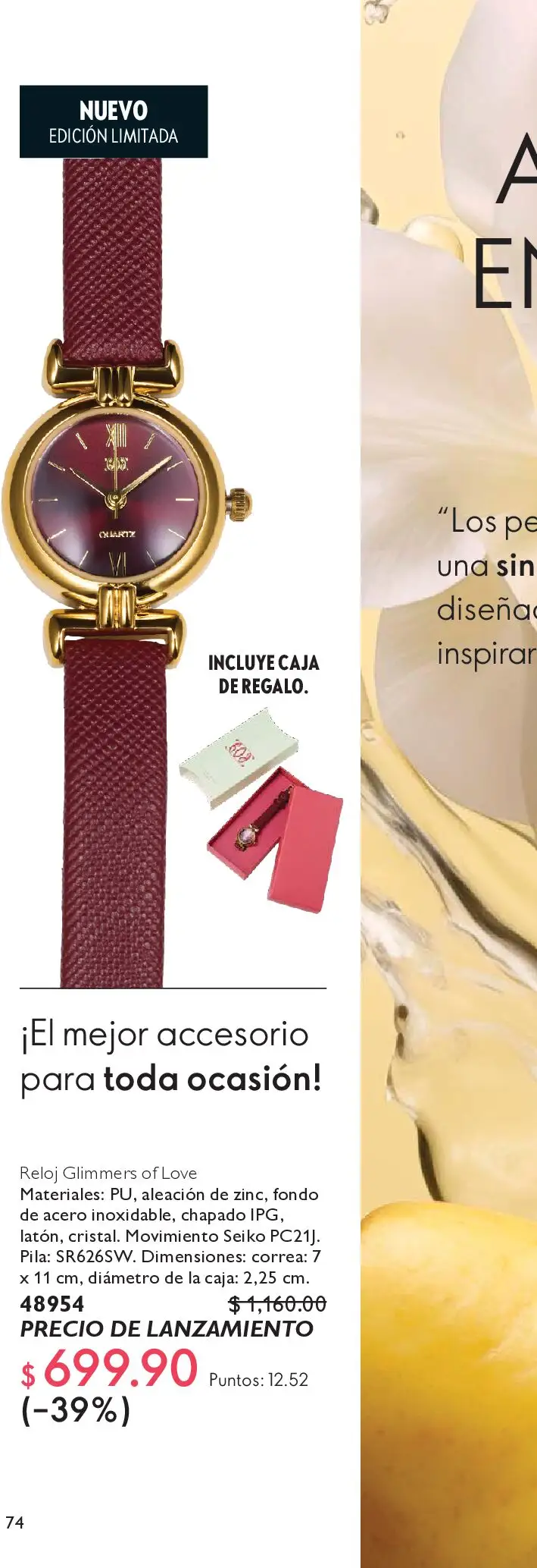 Nuevas ofertas de Oriflame válidas en toda la República Mexicana desde el 09.05.2026. ¡Encuentra las mejores ofertas en Oriflame campaña 7 2026! | Página: 146 | Productos: Pila, Caja, Reloj