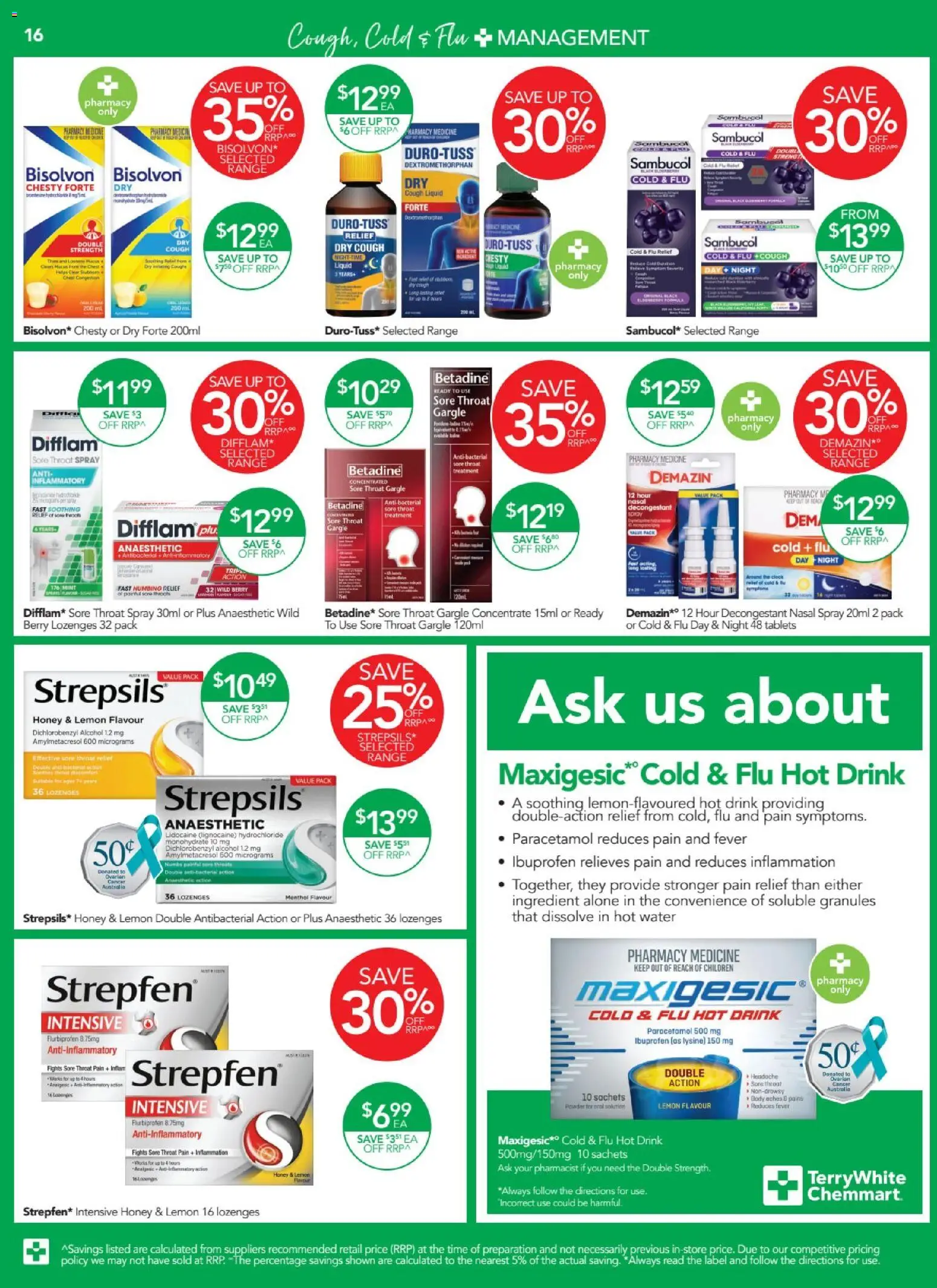 Terry White catalogue - valid from 16.04.2026 | Page: 16 | Products: Water, Lemon, Clock, Pain relief