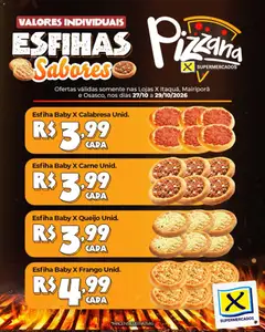 X Supermercados ofertas Esfihas - Pré-Visualização do folheto da loja X Supermercados, válido de 27/10/2026