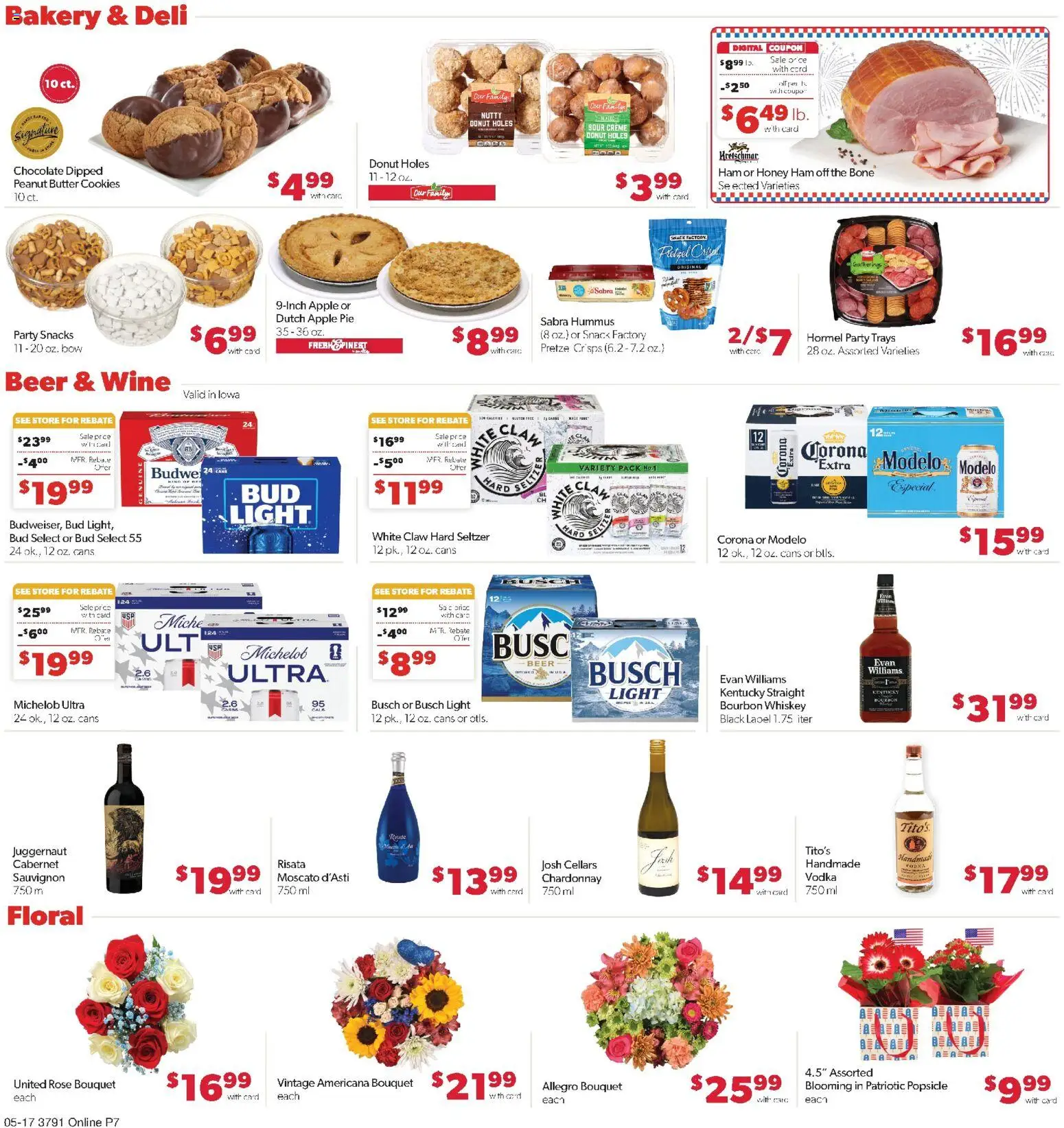 Family Fare Weekly Ad - IA - valid from 17.05.2026 | Page: 9 | Products: Beer, Bourbon, Vodka, Whiskey