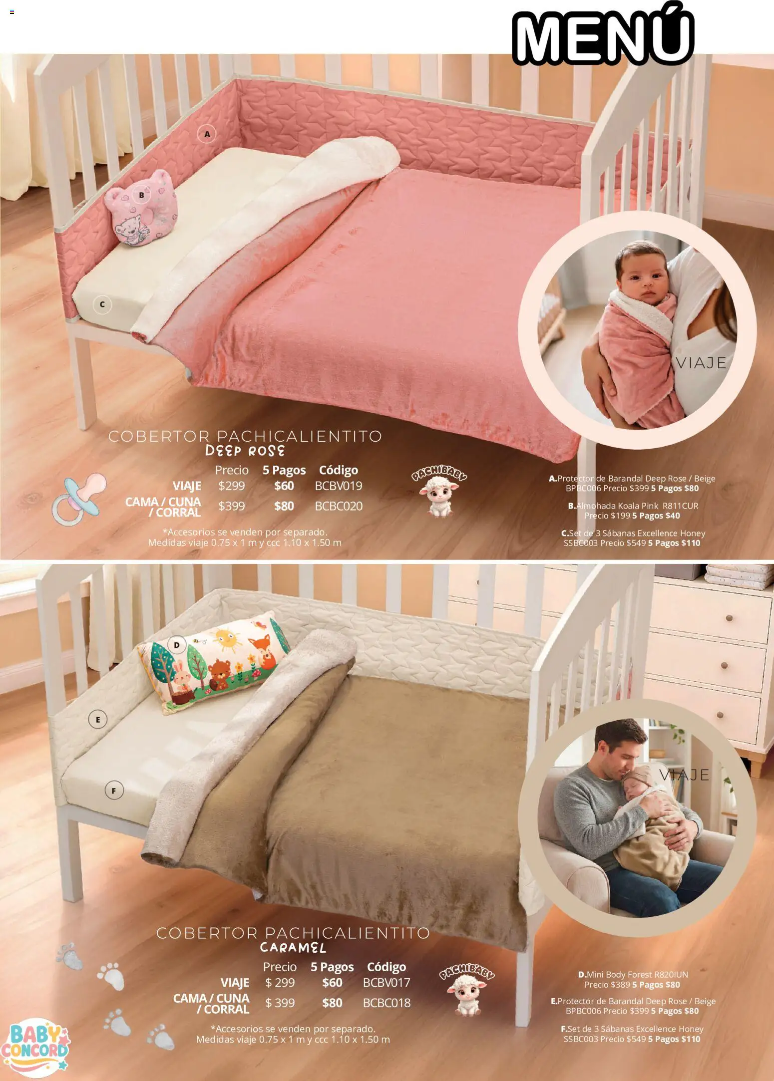 Nuevas ofertas de Colchas Concord válidas en toda la República Mexicana desde el 01/08/2026. ¡Encuentra las mejores ofertas en Colchas Concord catálogo Colección Bebé! | Página: 8 | Productos: Cobertor, Cama, Body, Cuna
