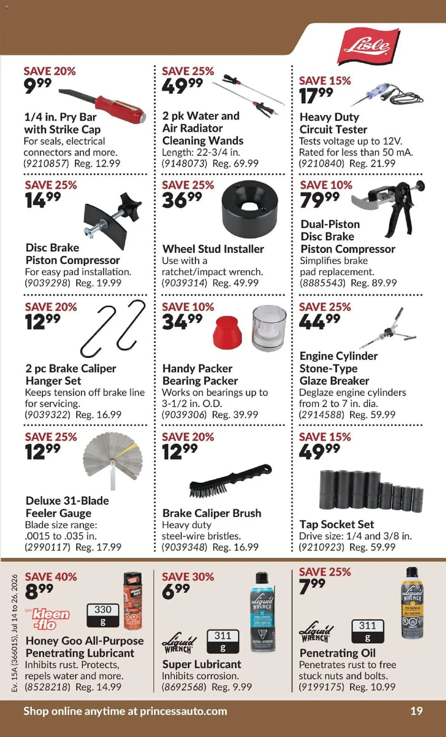 Princess Auto flyer valid from Jul 14, 2026 | Page: 32 | Products: Nuts, Socket, Radiator, Oil