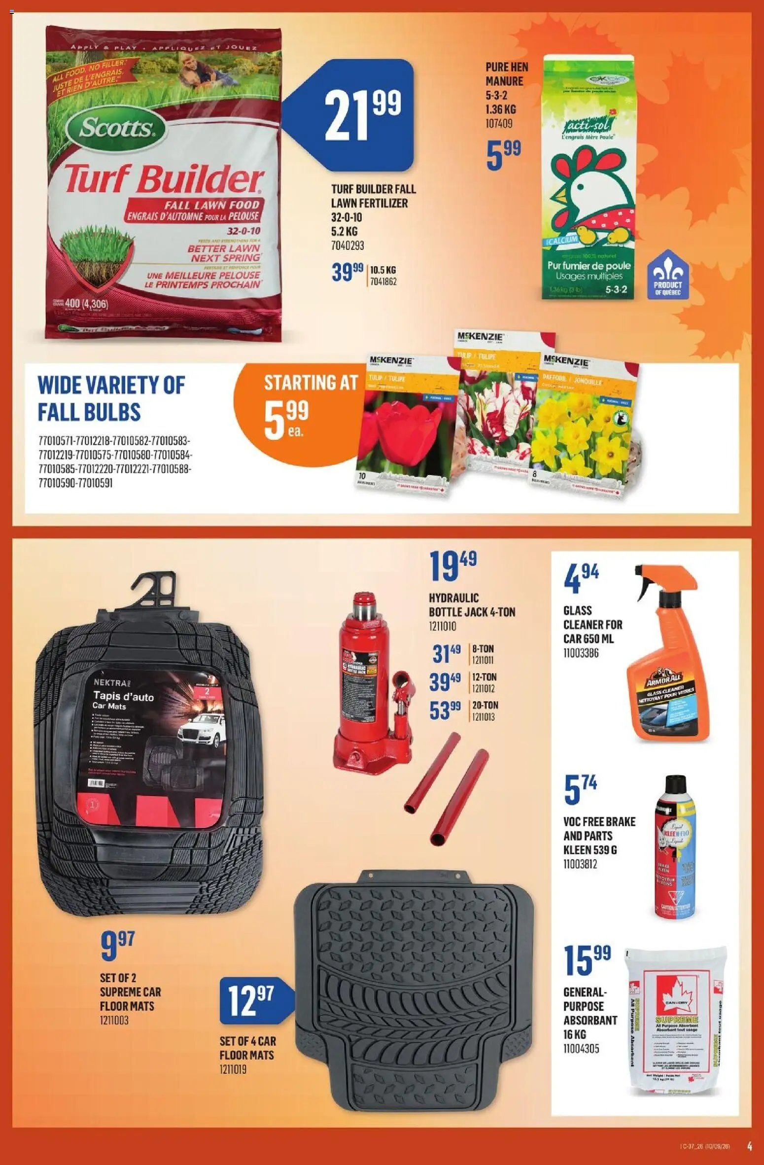 Canac flyer valid from Sep 10, 2026 | Page: 4 | Products: Fertilizer, Food