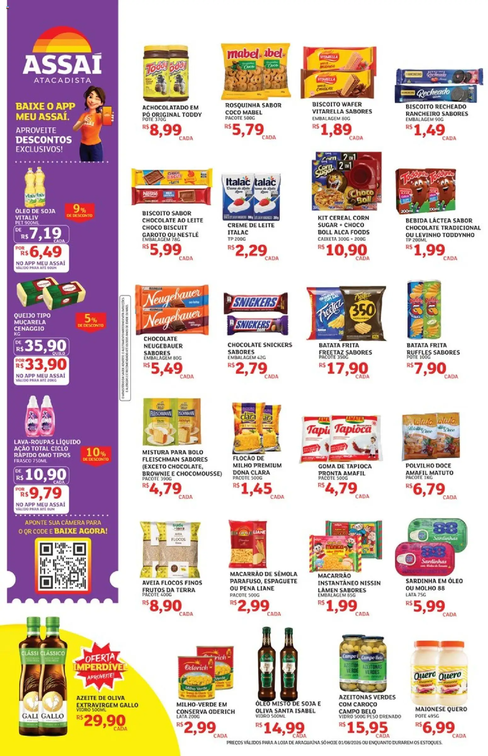 Assaí Atacadista Folheto - válido de 01/08/2026 | Página: 2 | Produtos: Pó, Biscoito, Leite, Queijo